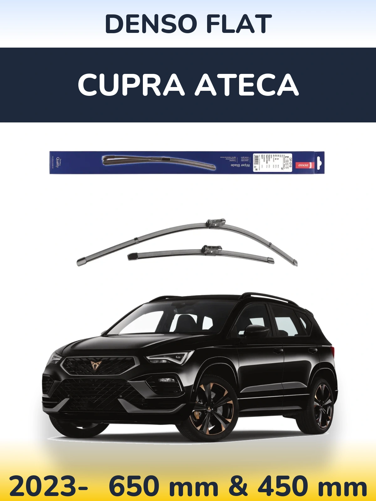 Комплект передних дворников Denso Flat 650 & 450 мм для Cupra Ateca 2023-2026