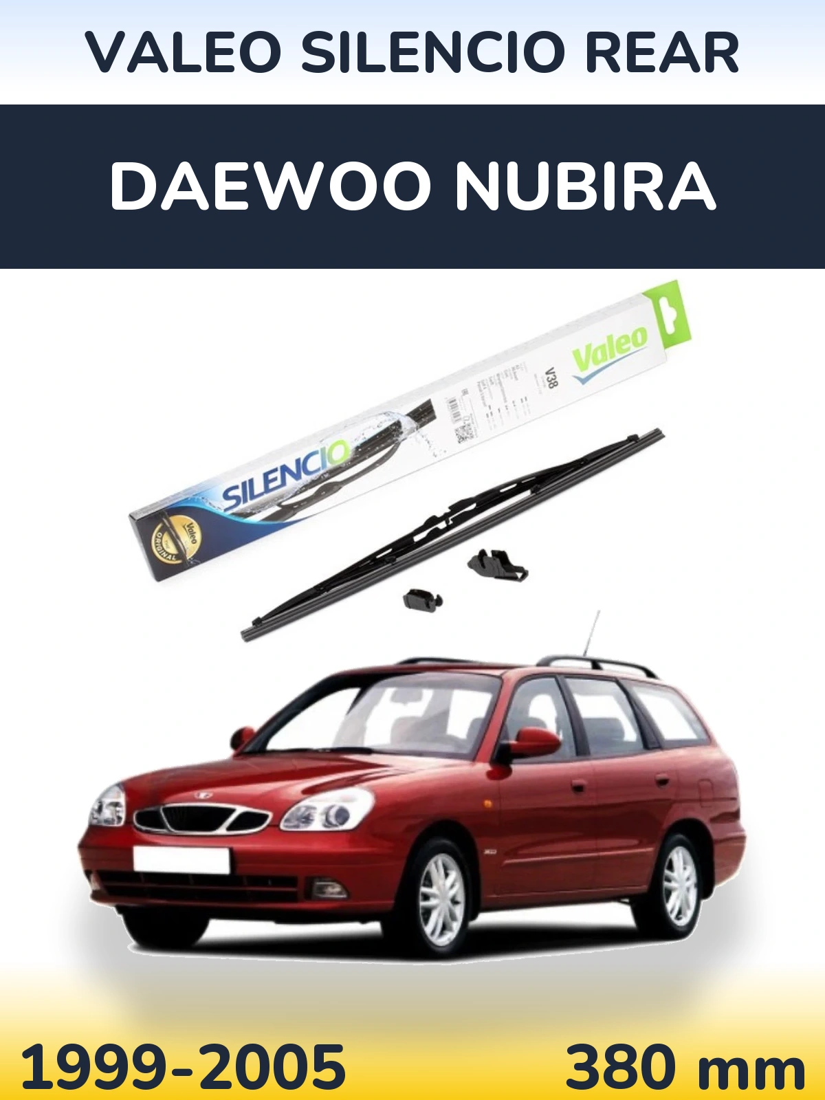 Задня щітка Valeo Silencio Rear 380 мм для Daewoo Nubira 1999-2005