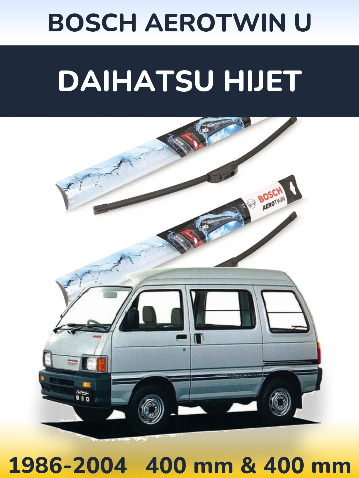 Комплект передніх щіток BOSCH AeroTwin U 400 & 400 мм для Daihatsu HiJet 1986-2004