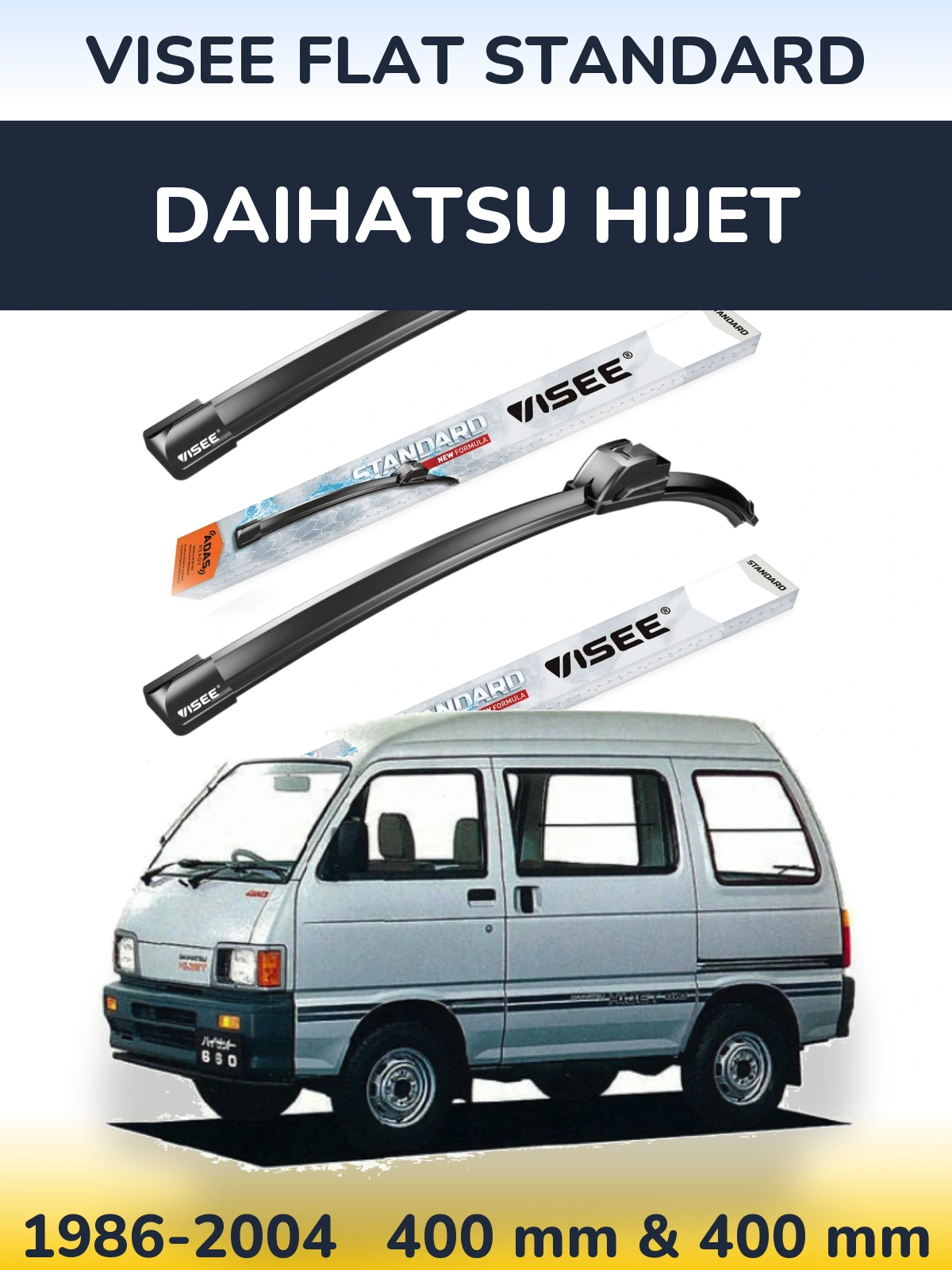 Комплект передніх щіток VISEE FLAT STANDARD 400 & 400 мм для Daihatsu HiJet 1986-2004