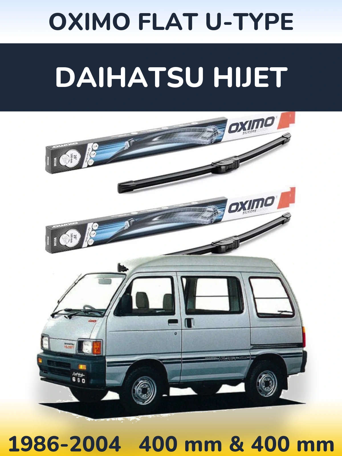 Комплект передніх щіток Oximo Flat U-type 400 & 400 мм для Daihatsu HiJet 1986-2004