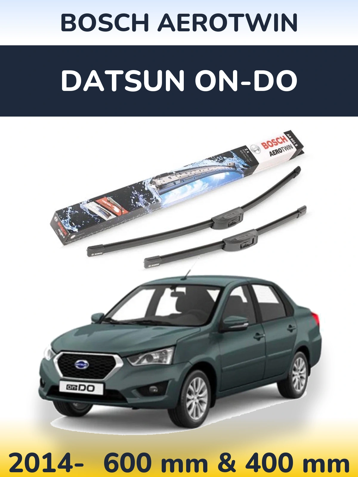 Комплект передніх щіток BOSCH AeroTwin 600 & 400 мм для Datsun on-DO 2014-2026