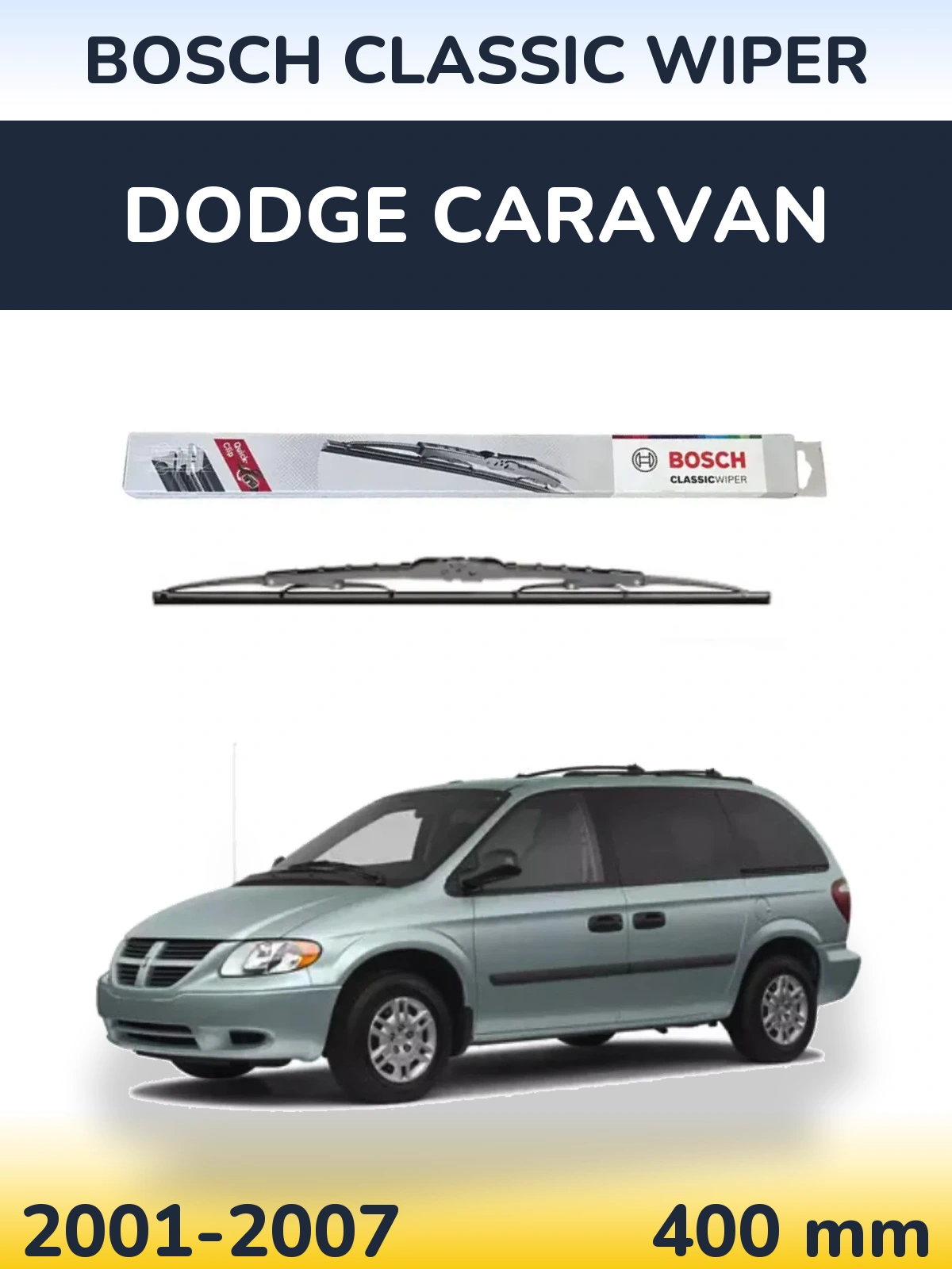 Задний дворник BOSCH Classic Wiper 400 мм для Dodge Caravan 2001-2007