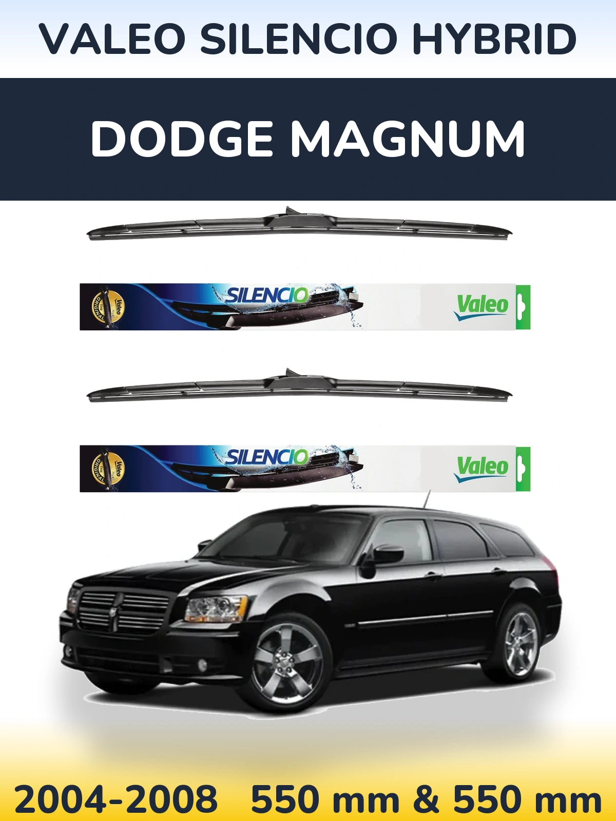 Комплект передних дворников Valeo Silencio Hybrid 550 & 550 мм для Dodge Magnum 2004-2008