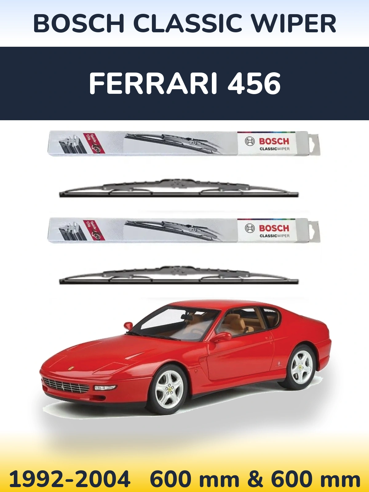 Комплект передних дворников BOSCH Classic Wiper 600 & 600 мм для Ferrari 456 1992-2004
