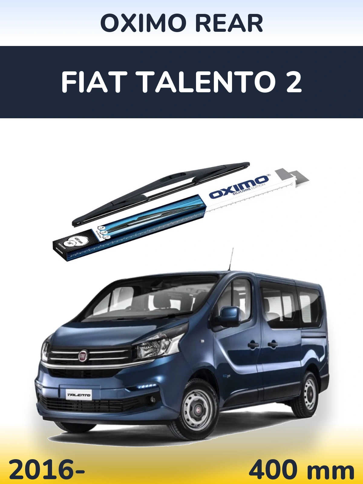 Rear wiper blade Oximo Rear 400 mm for Fiat Talento 2 2016-2026