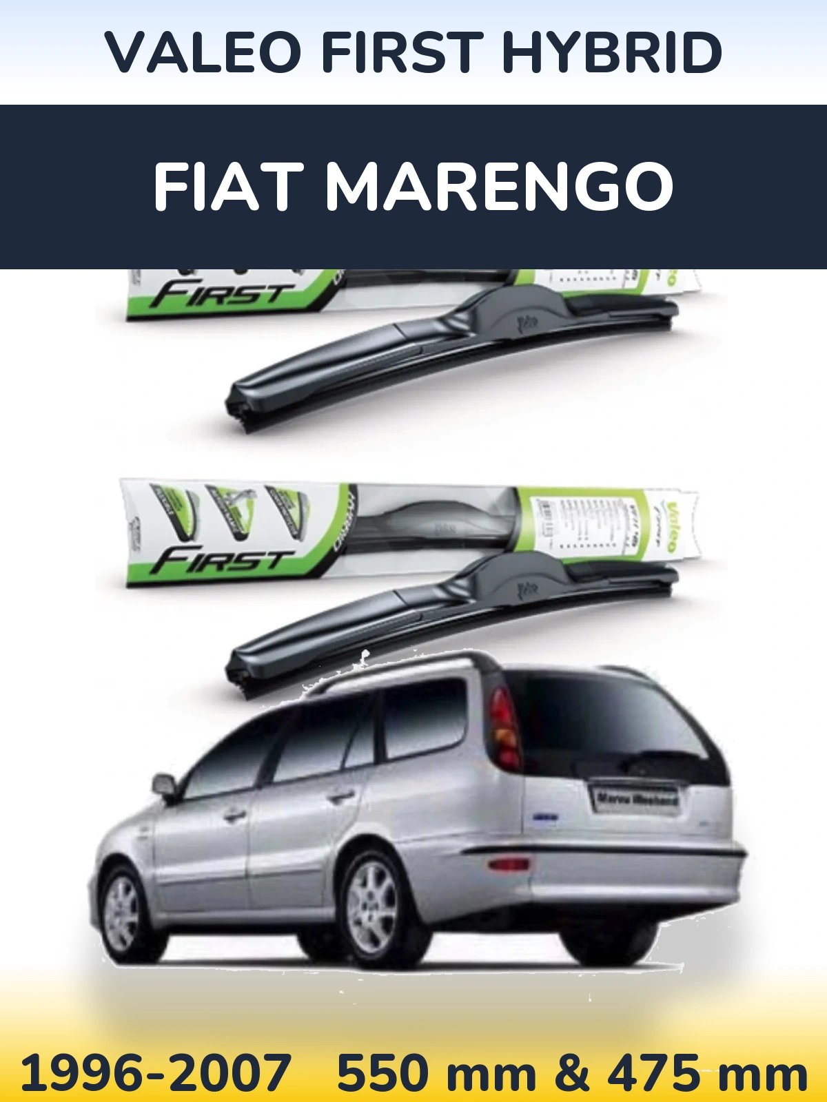 Комплект передних дворников Valeo First Hybrid 550 & 475 мм для Fiat Marengo 1996-2007