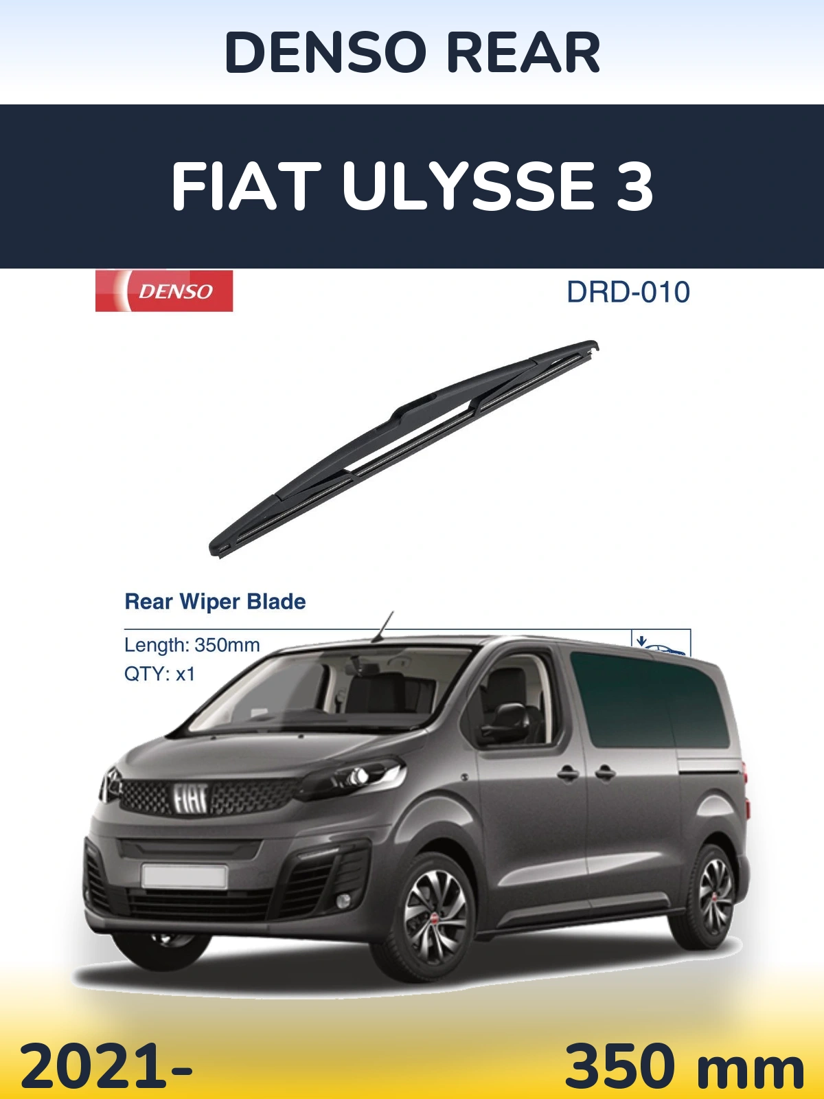 Rear wiper blade Denso Rear 350 mm for Fiat Ulysse 3 2021-2026