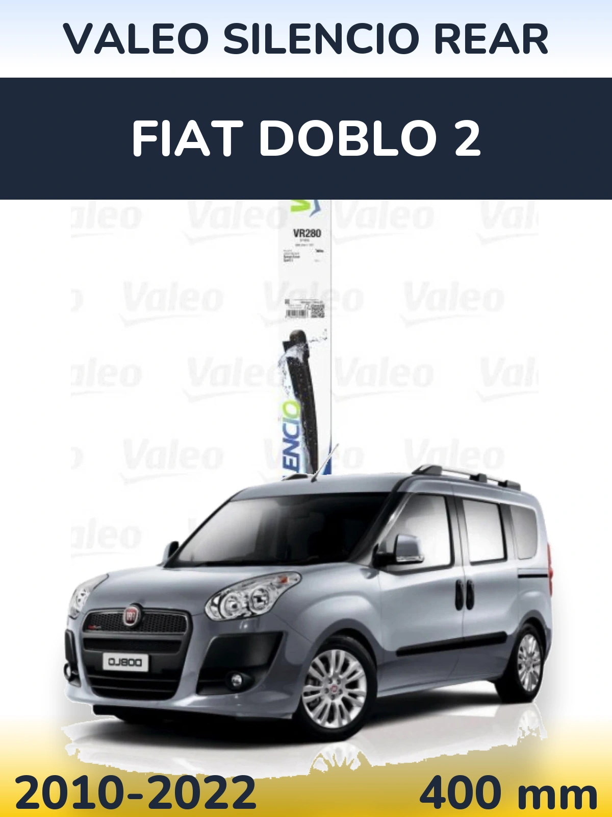 Задний дворник Valeo Silencio Rear 380 мм для Fiat Doblo 2 2010-2022