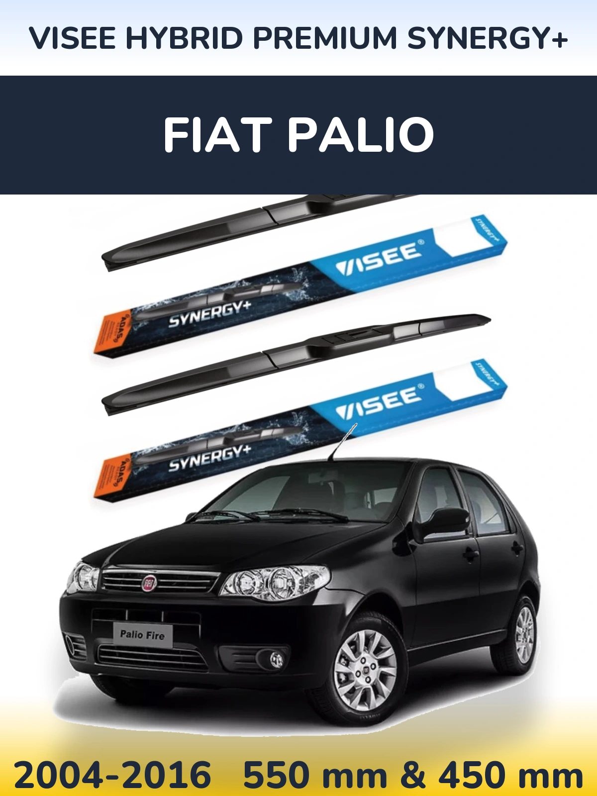 Комплект передних дворников VISEE HYBRID PREMIUM SYNERGY+ 550 & 450 мм для Fiat Palio 2004-2016