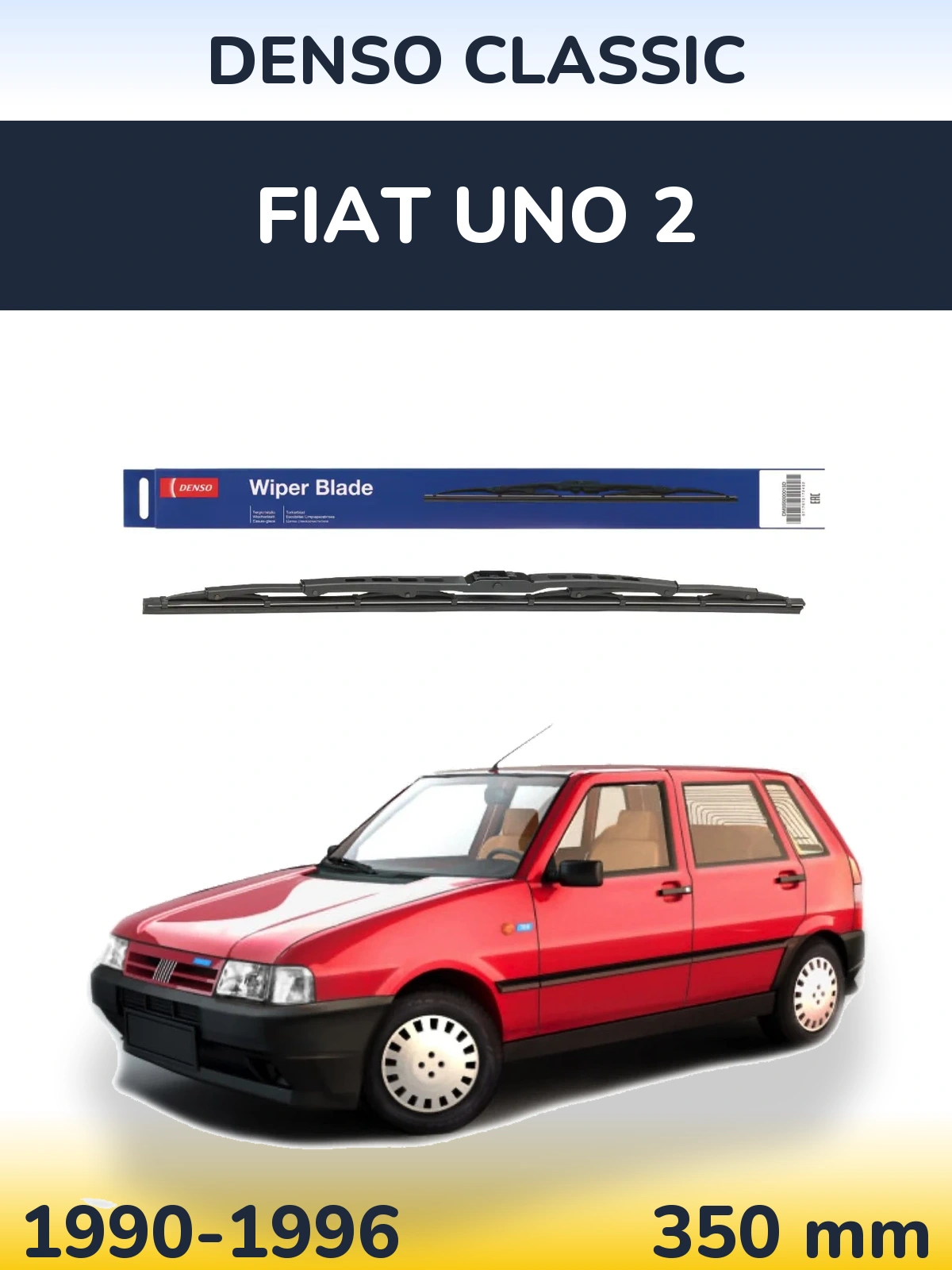 Rear wiper blade Denso Classic 350 mm for Fiat Uno 2 1990-1996