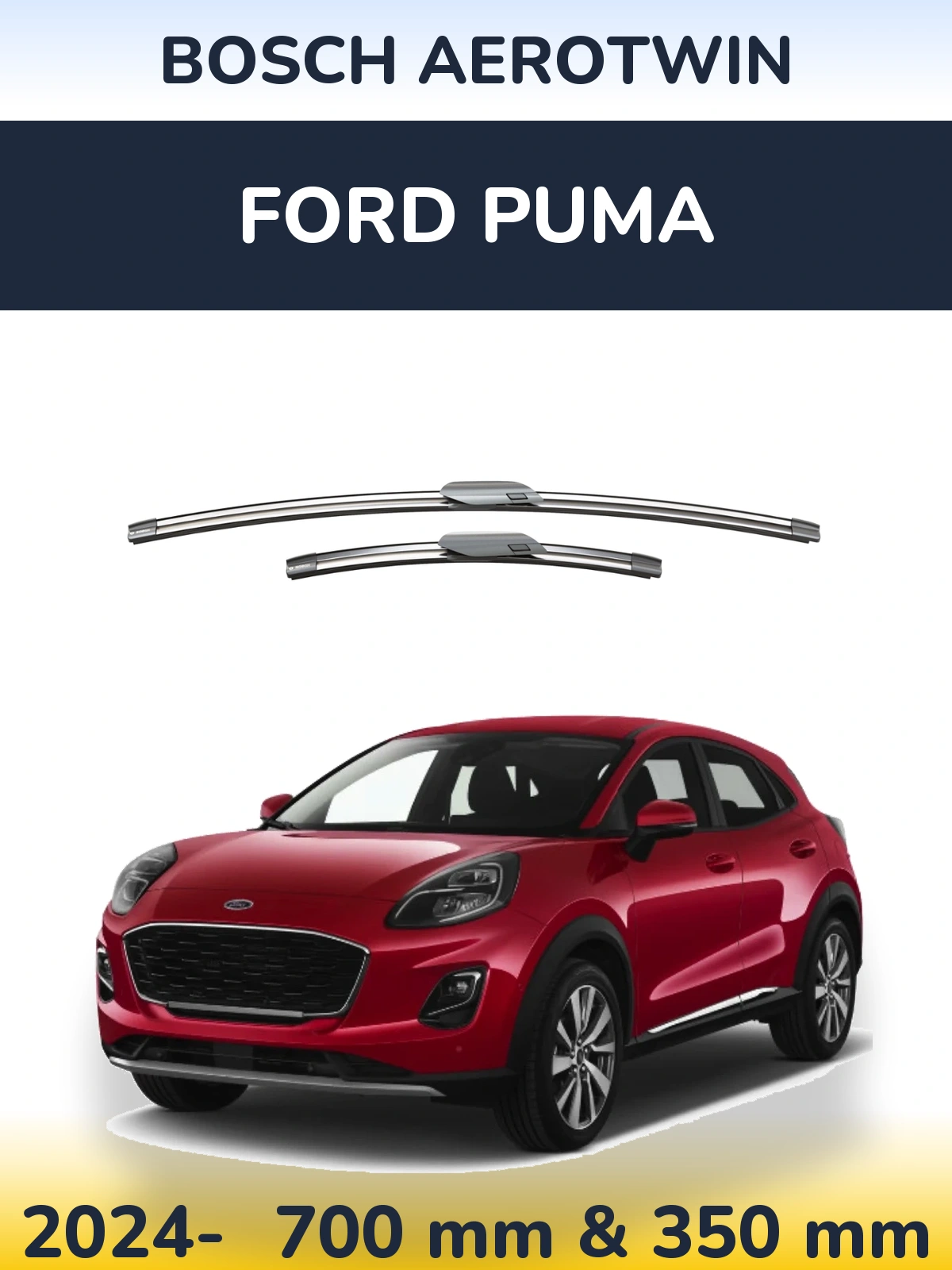 Комплект передніх щіток BOSCH AeroTwin 700 & 360 мм для Ford Puma 2024-2026