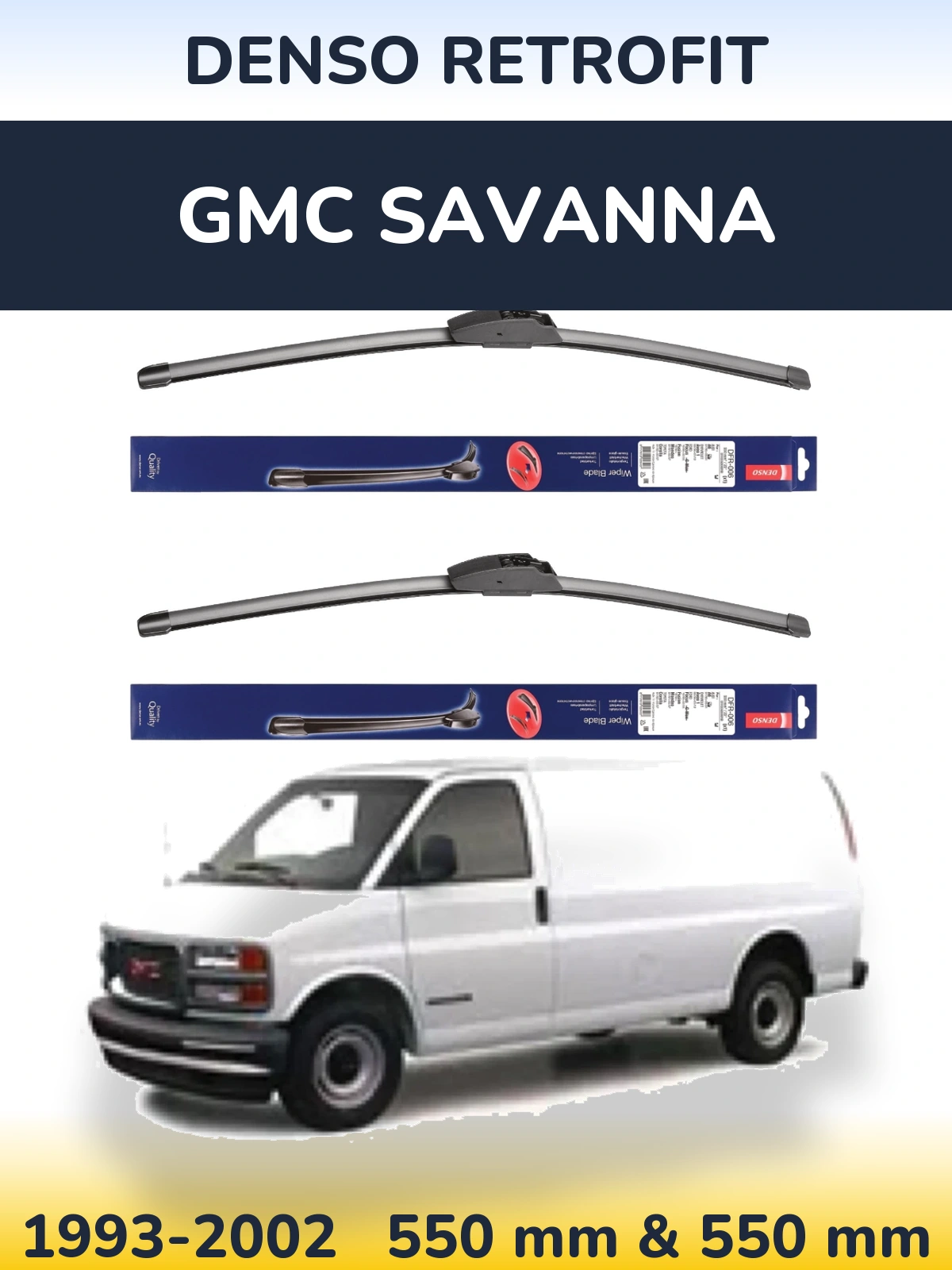 Комплект передних дворников Denso Retrofit 550 & 550 мм для GMC Savanna 1993-2002