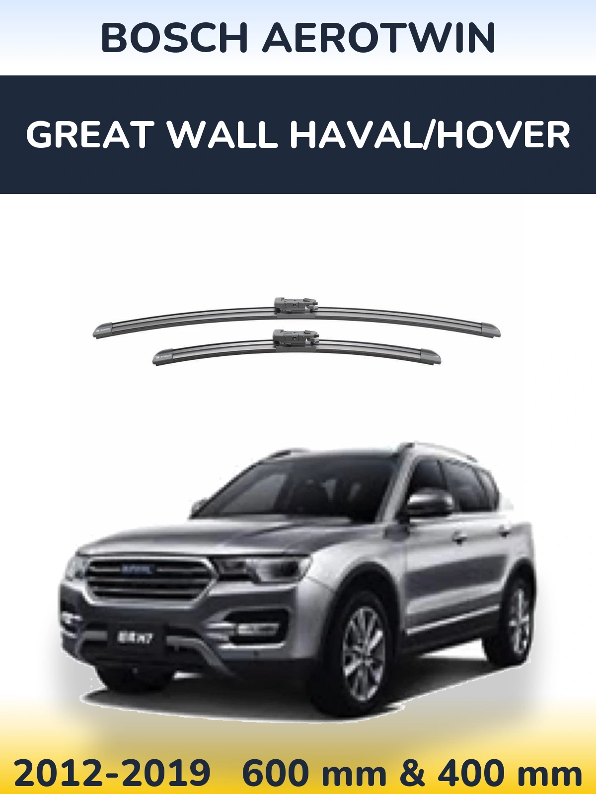 Комплект передніх щіток BOSCH AeroTwin 600 & 400 мм для Great Wall Haval/Hover 2012-2019
