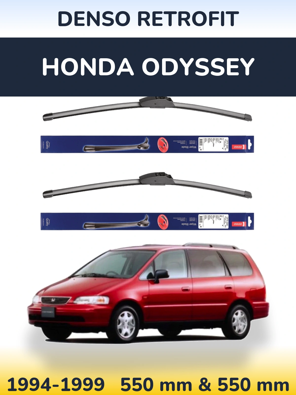 Комплект передніх щіток Denso Retrofit 550 & 550 мм для Honda Odyssey 1994-1999