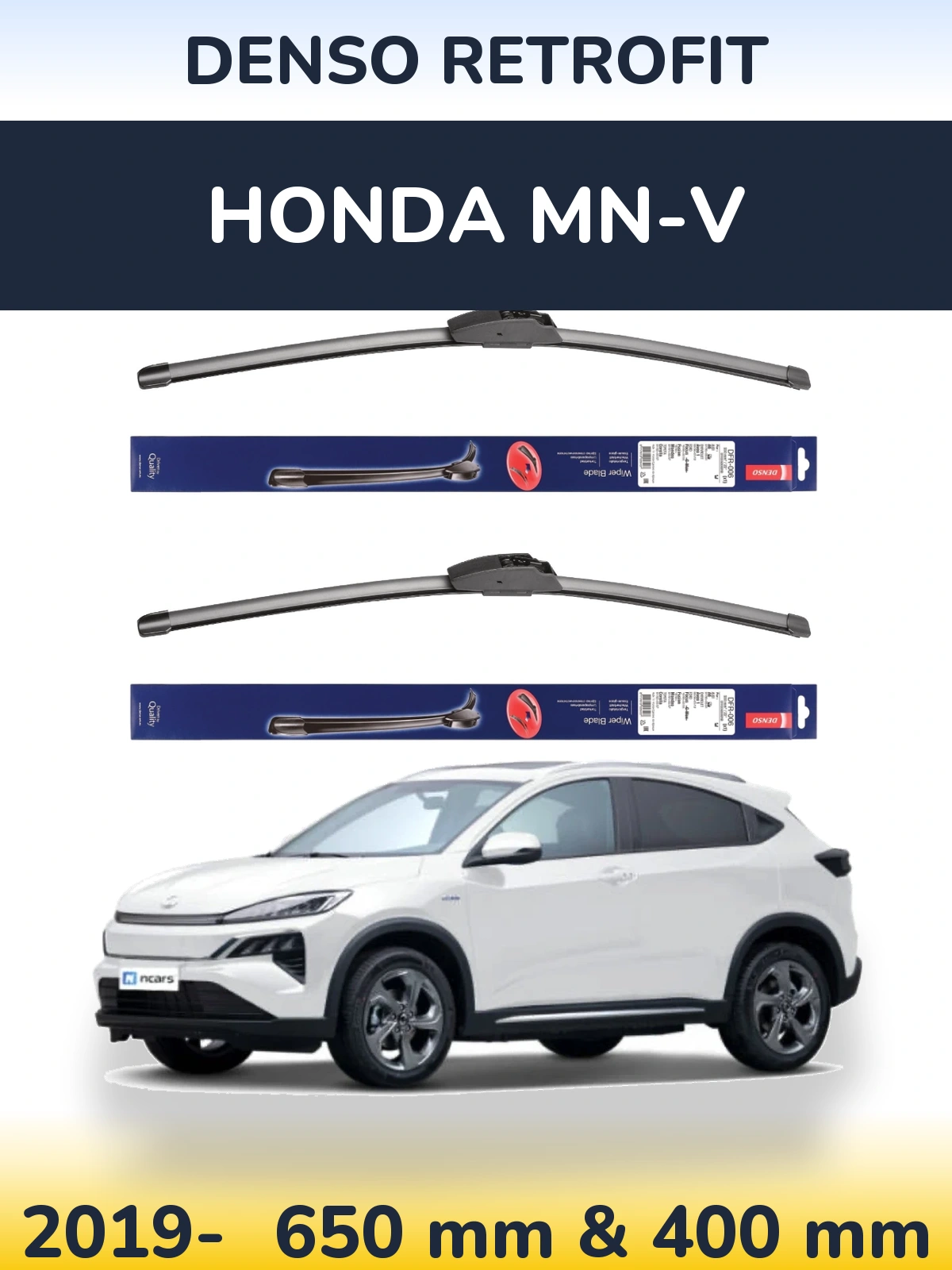 Комплект передніх щіток Denso Retrofit 650 & 400 мм для Honda MN-V 2019-2026