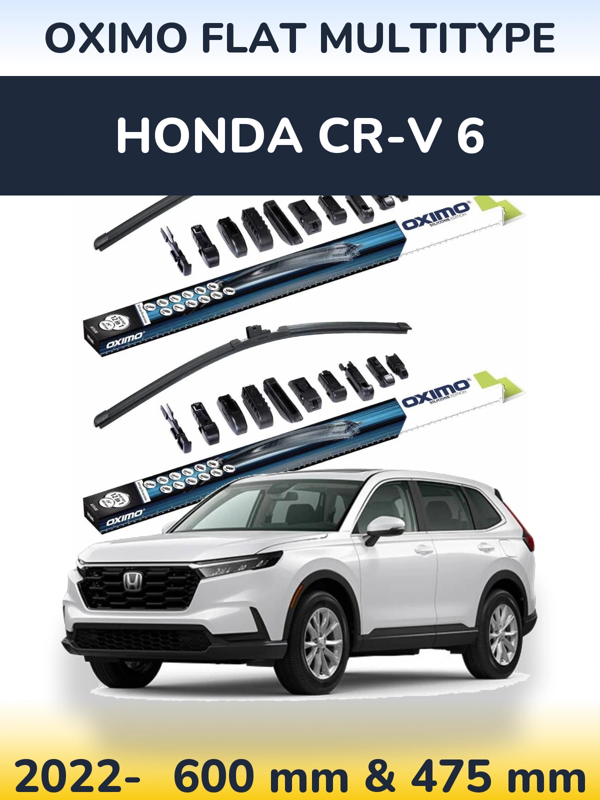 Front wiper blade set Oximo Flat MultiTüüpe 600 & 475 mm for Honda CR-V 6 2022-2026