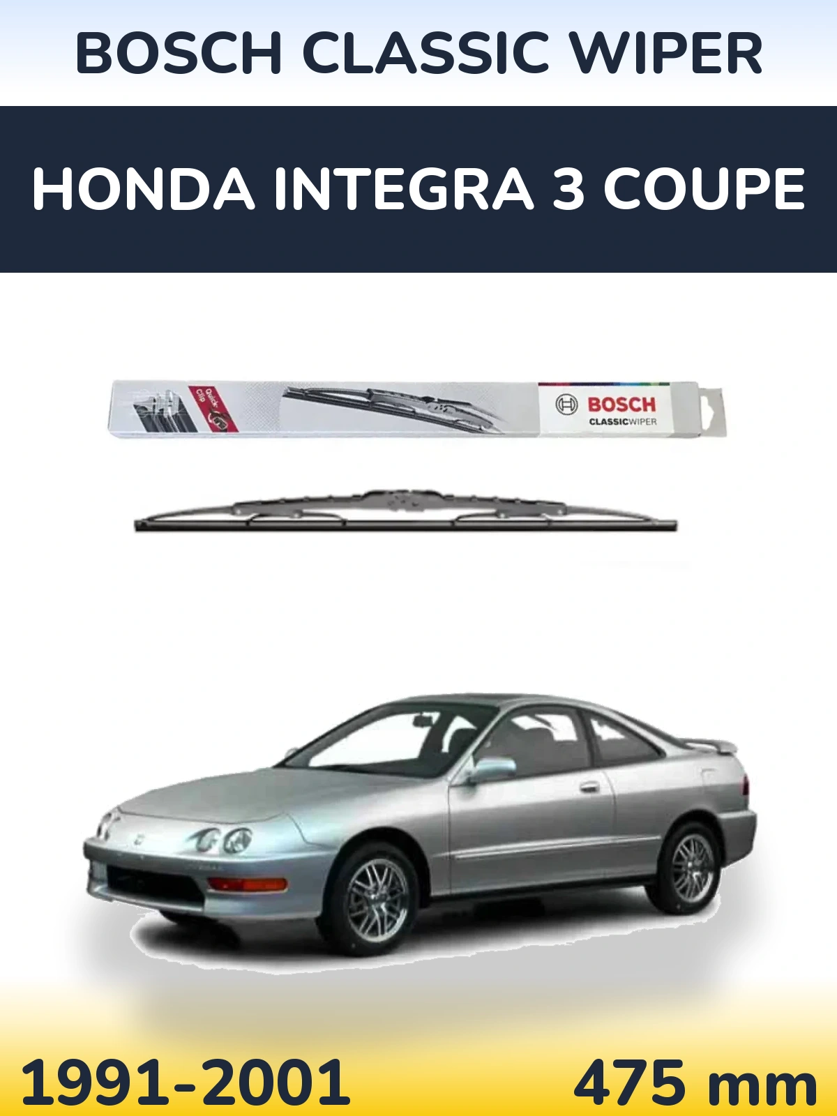 Задня щітка BOSCH Classic Wiper 475 мм для Honda Integra 3 coupe 1991-2001