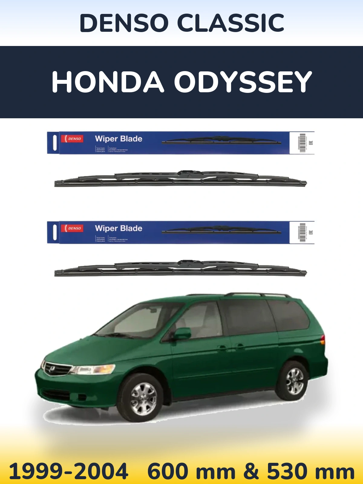 Комплект передних дворников Denso Classic 600 & 530 мм для Honda Odyssey 1999-2004