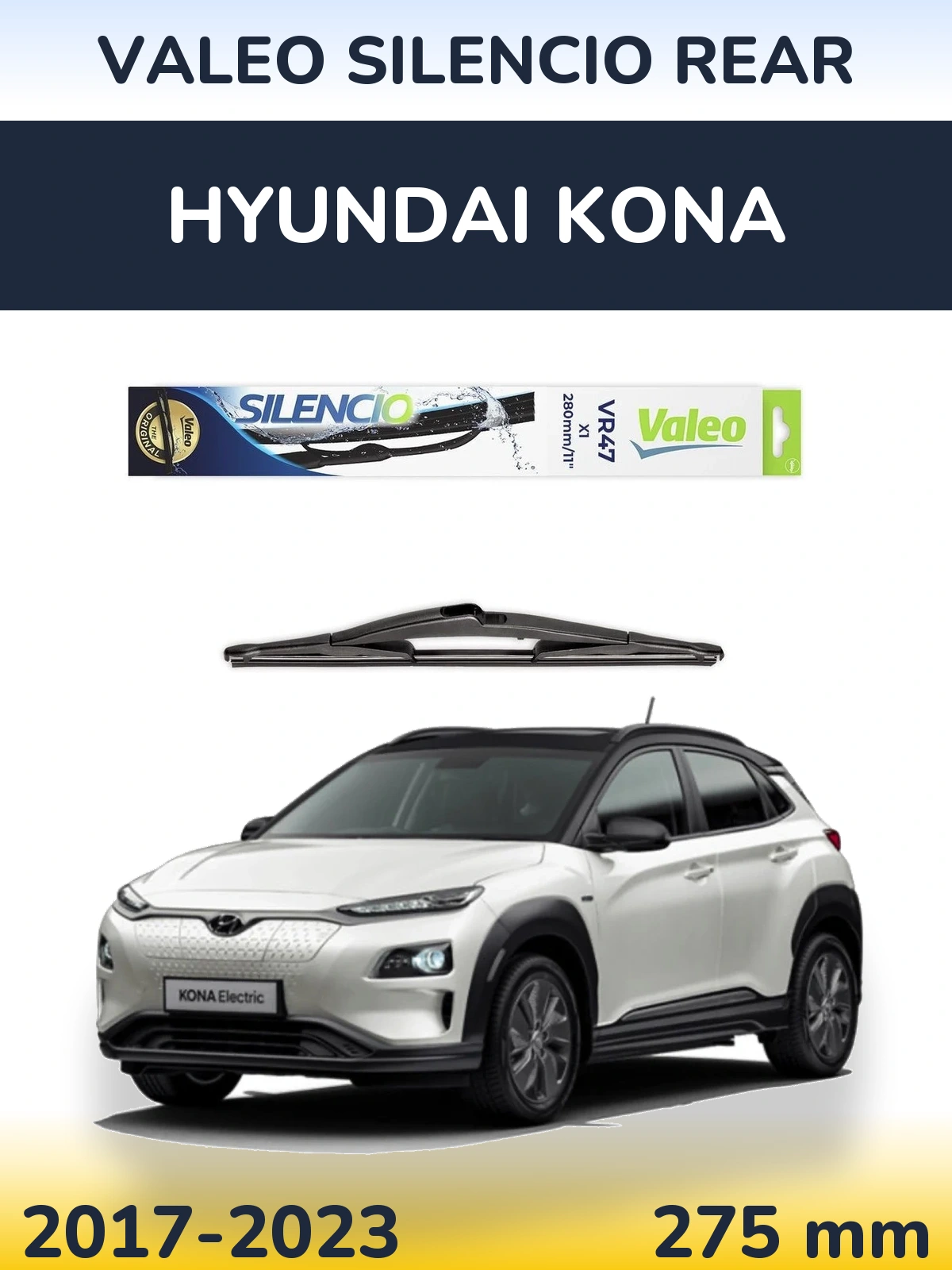 Задний дворник Valeo Silencio Rear 280 мм для Hyundai Kona 2017-2023