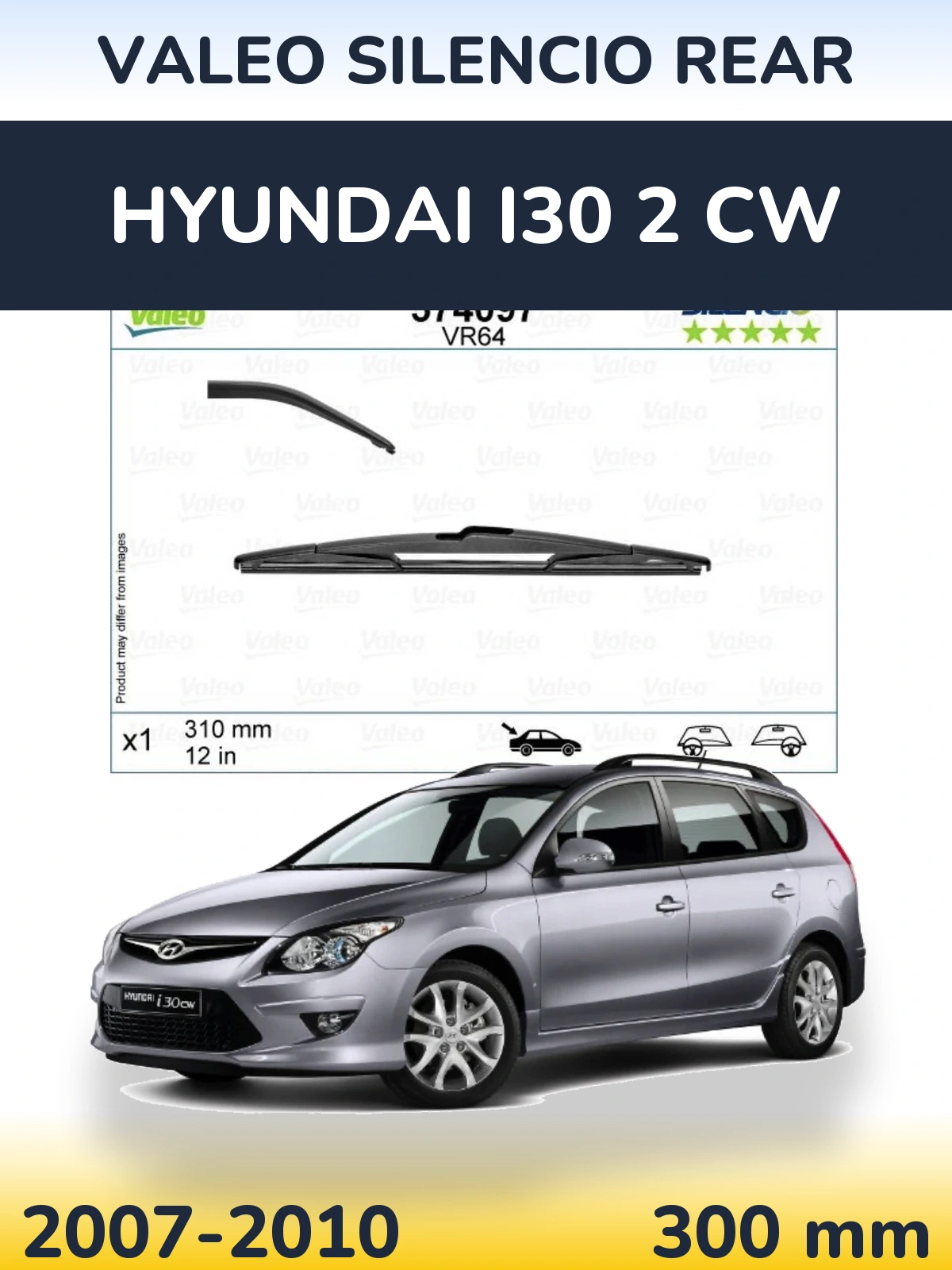 Rear wiper blade Valeo Silencio Rear 310 mm for Hyundai i30 2 CW 2007-2010