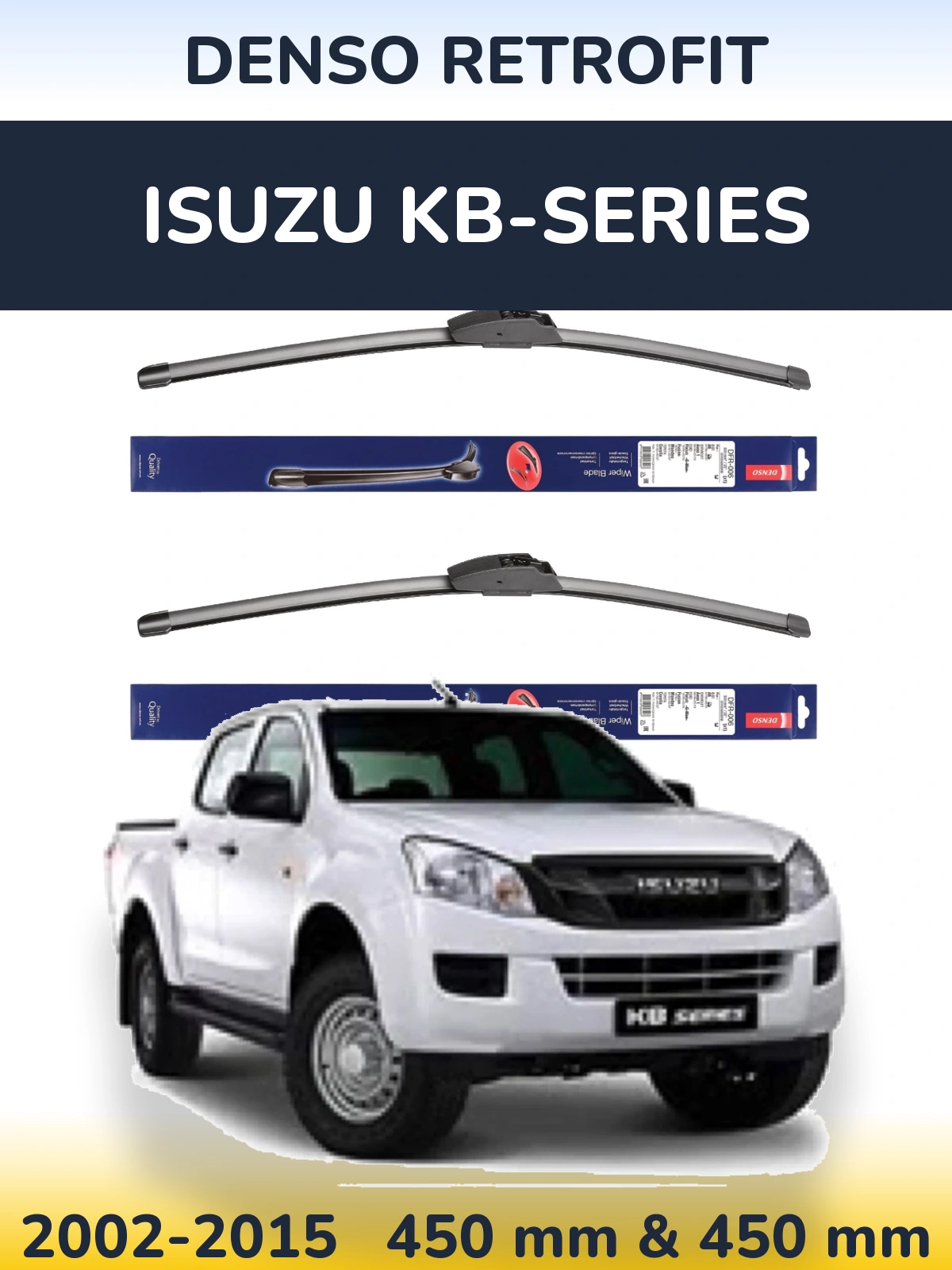 Комплект передних дворников Denso Retrofit 450 & 450 мм для Isuzu KB-Series 2002-2015