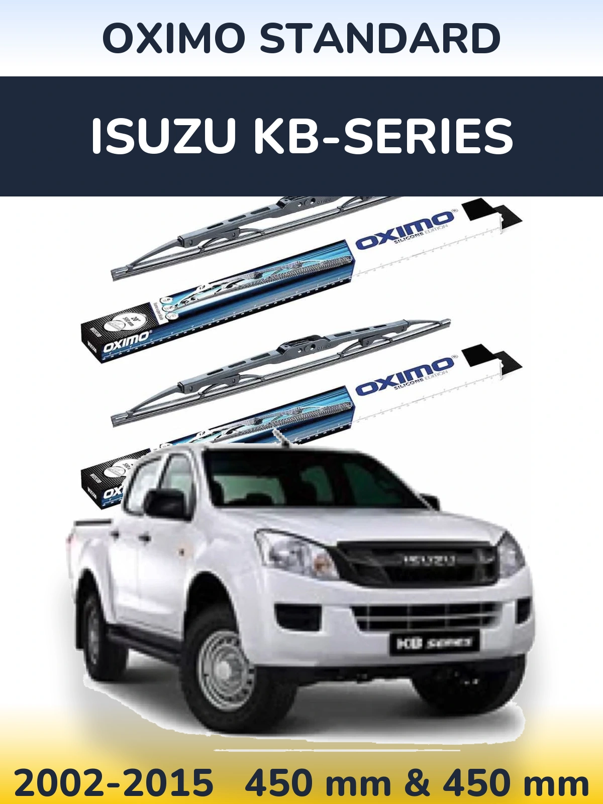 Комплект передніх щіток Oximo Standard 450 & 450 мм для Isuzu KB-Series 2002-2015