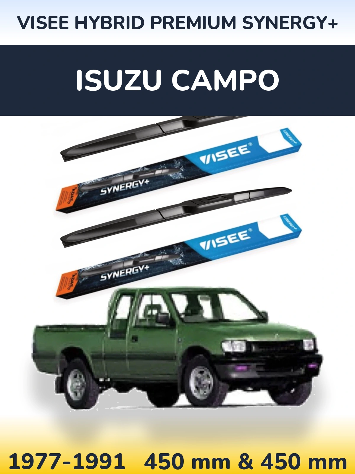 Комплект передних дворников VISEE HYBRID PREMIUM SYNERGY+ 450 & 450 мм для Isuzu Campo 1977-1991
