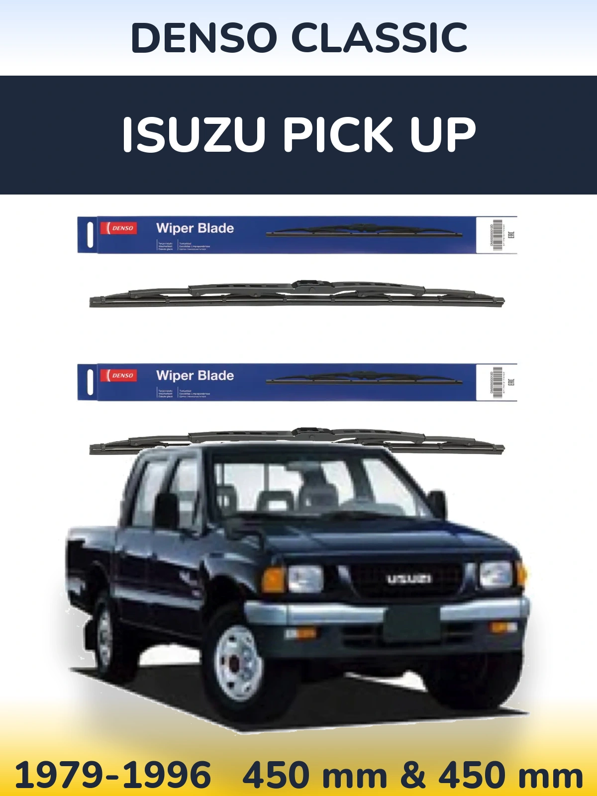 Комплект передних дворников Denso Classic 450 & 450 мм для Isuzu Pick Up 1979-1996