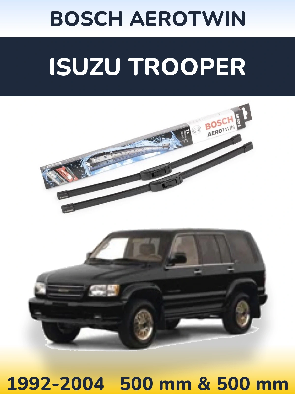 Комплект передних дворников BOSCH AeroTwin 500 & 500 мм для Isuzu Trooper 1992-2004