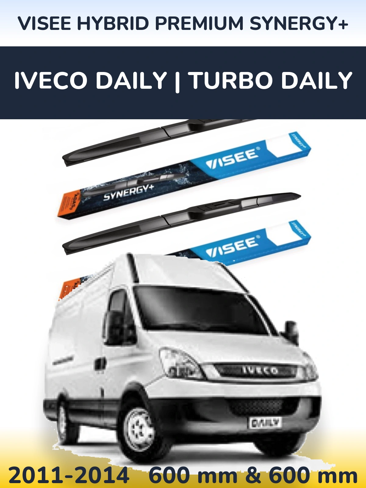 Комплект передних дворников VISEE HYBRID PREMIUM SYNERGY+ 600 & 600 мм для Iveco Daily | Turbo Daily 2011-2014