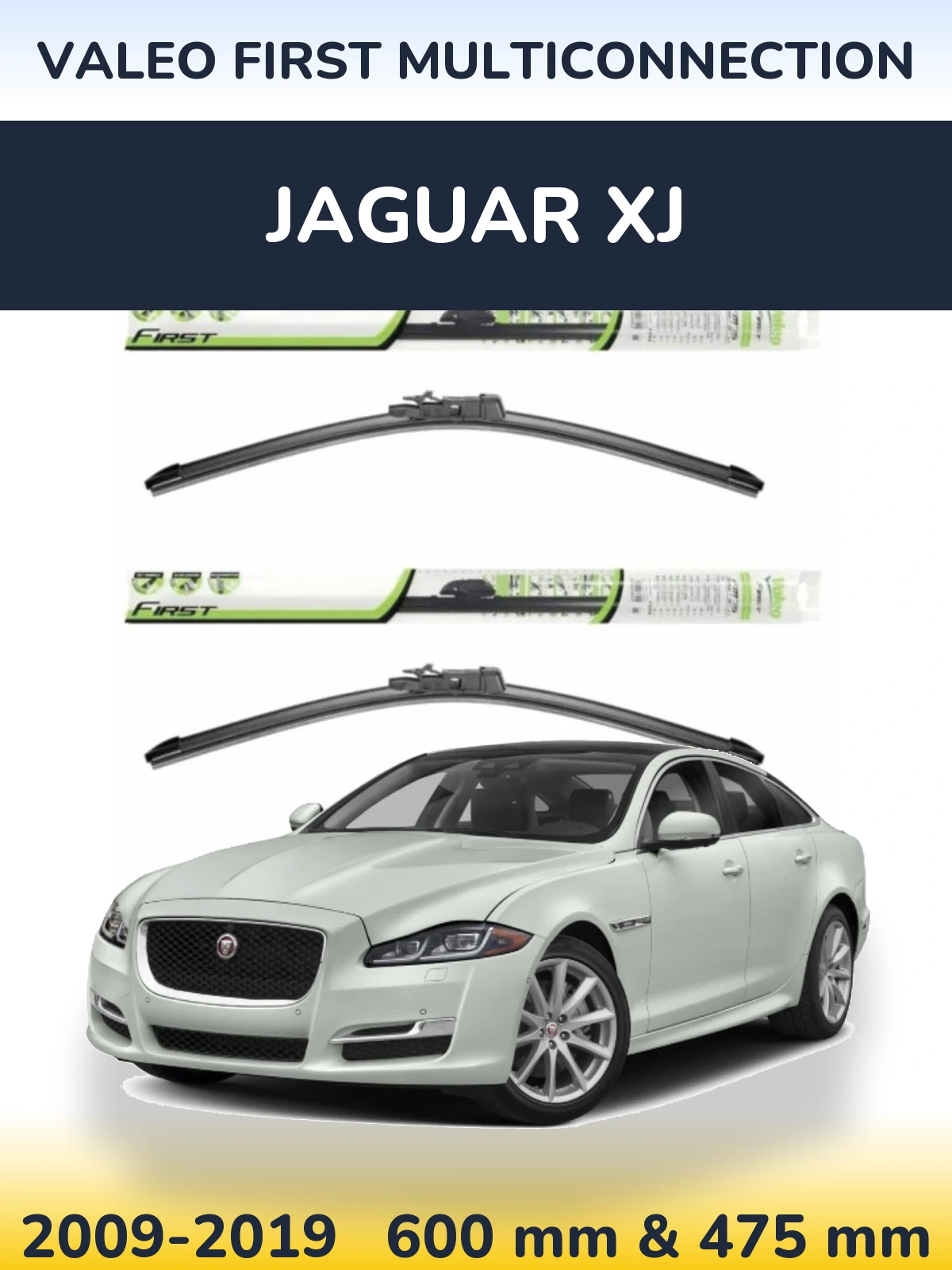 Комплект передних дворников Valeo First MultiConnection 600 & 475 мм для Jaguar XJ 2009-2019