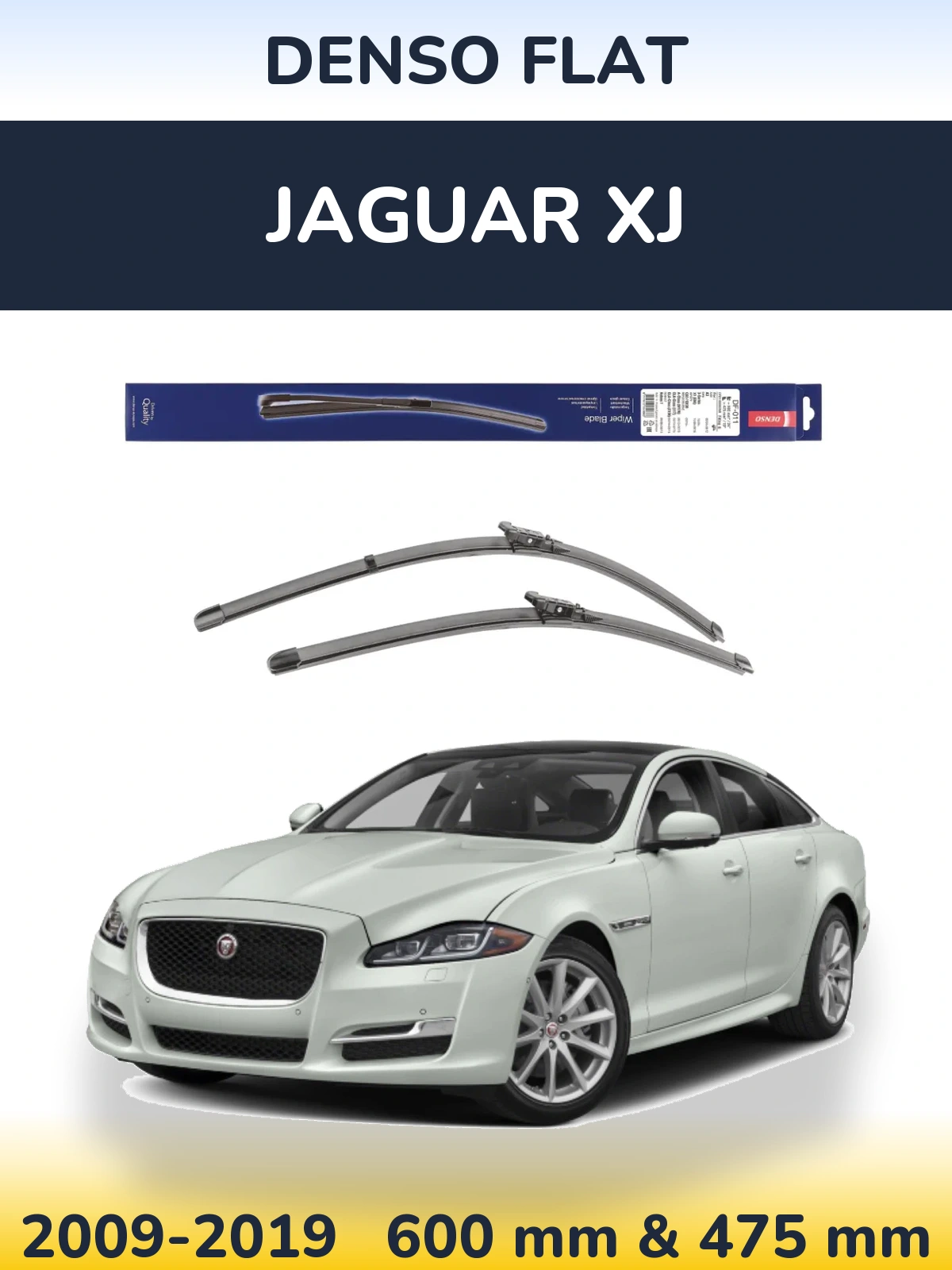 Комплект передніх щіток Denso Flat 600 & 475 мм для Jaguar XJ 2009-2019