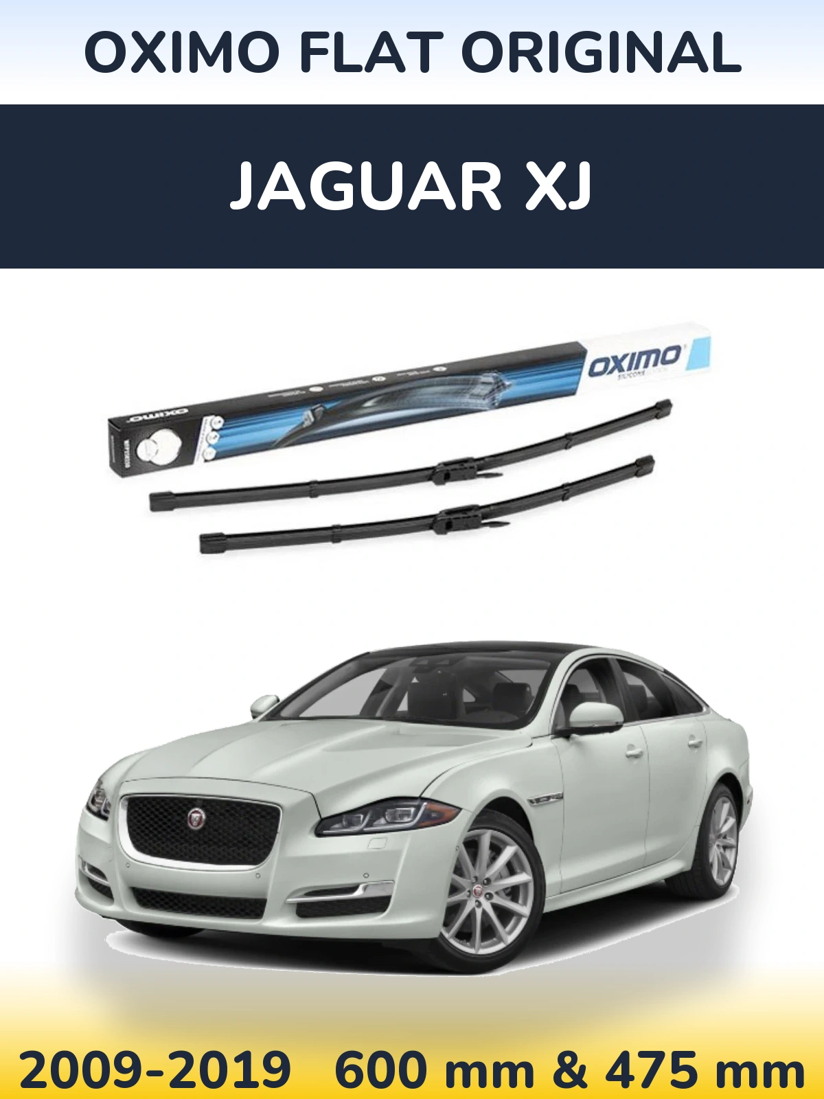 Комплект передних дворников Oximo Flat Original 600 & 475 мм для Jaguar XJ 2009-2019