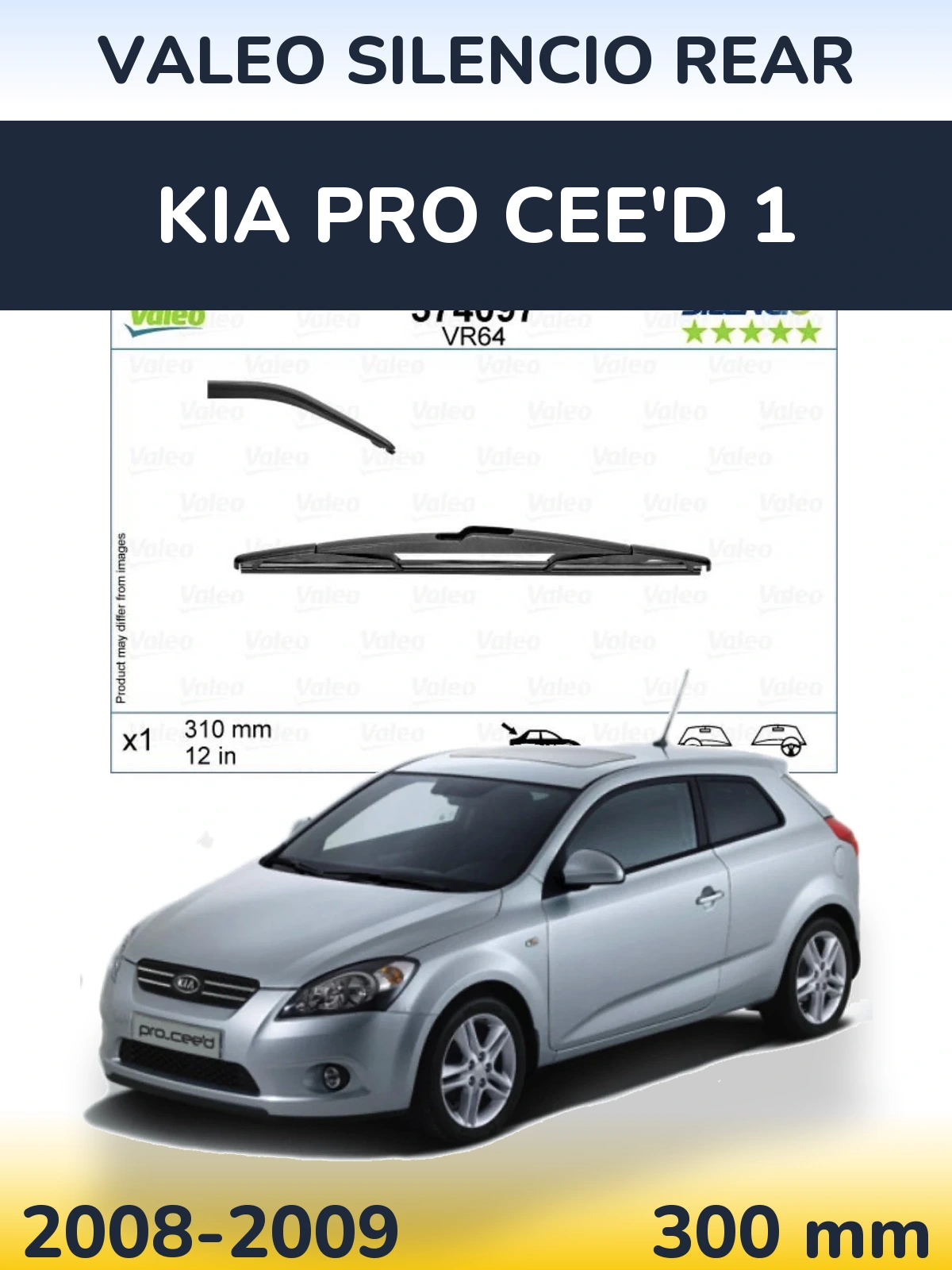 Задний дворник Valeo Silencio Rear 310 мм для KIA Pro Cee'd 1 2008-2009