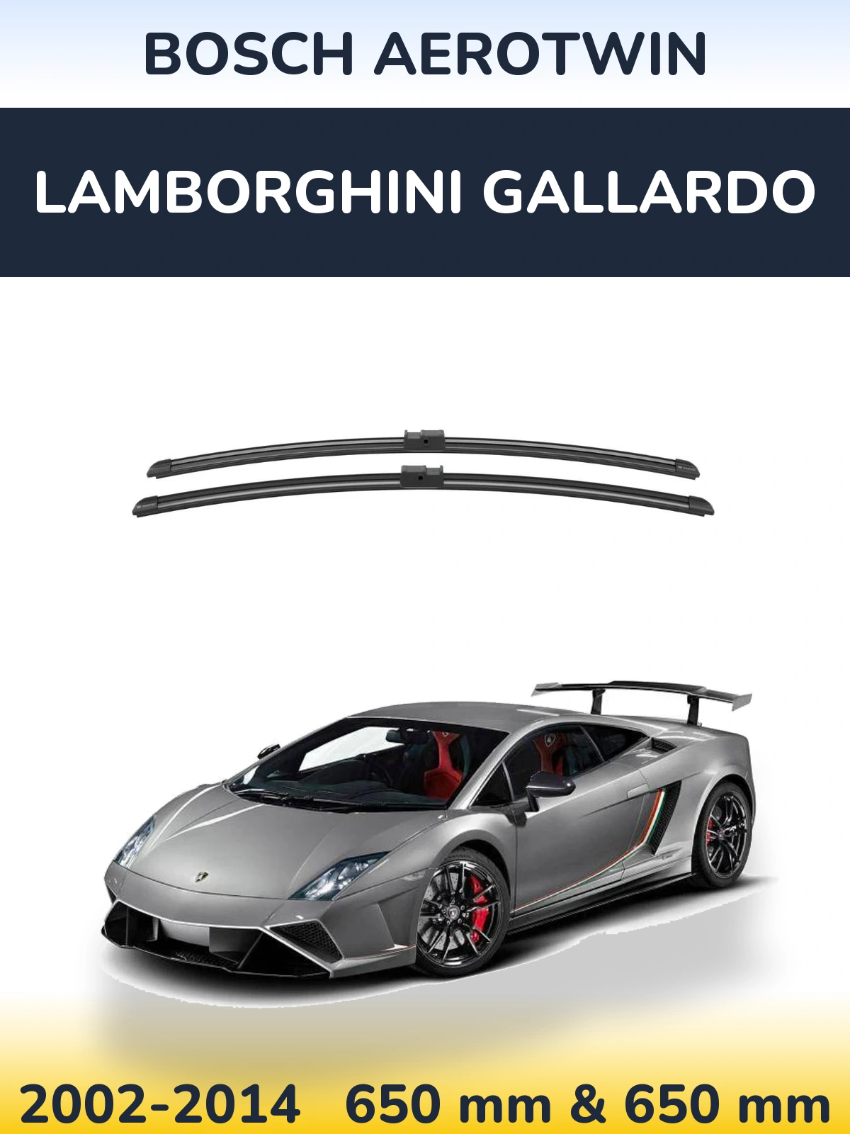 Комплект передних дворников BOSCH AeroTwin 650 & 650 мм для Lamborghini Gallardo 2002-2014