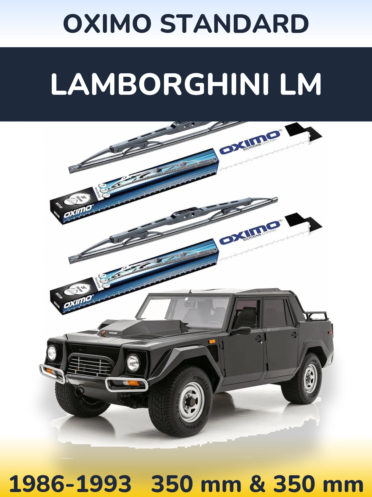 Комплект передних дворников Oximo Standard 350 & 350 мм для Lamborghini LM 1986-1993
