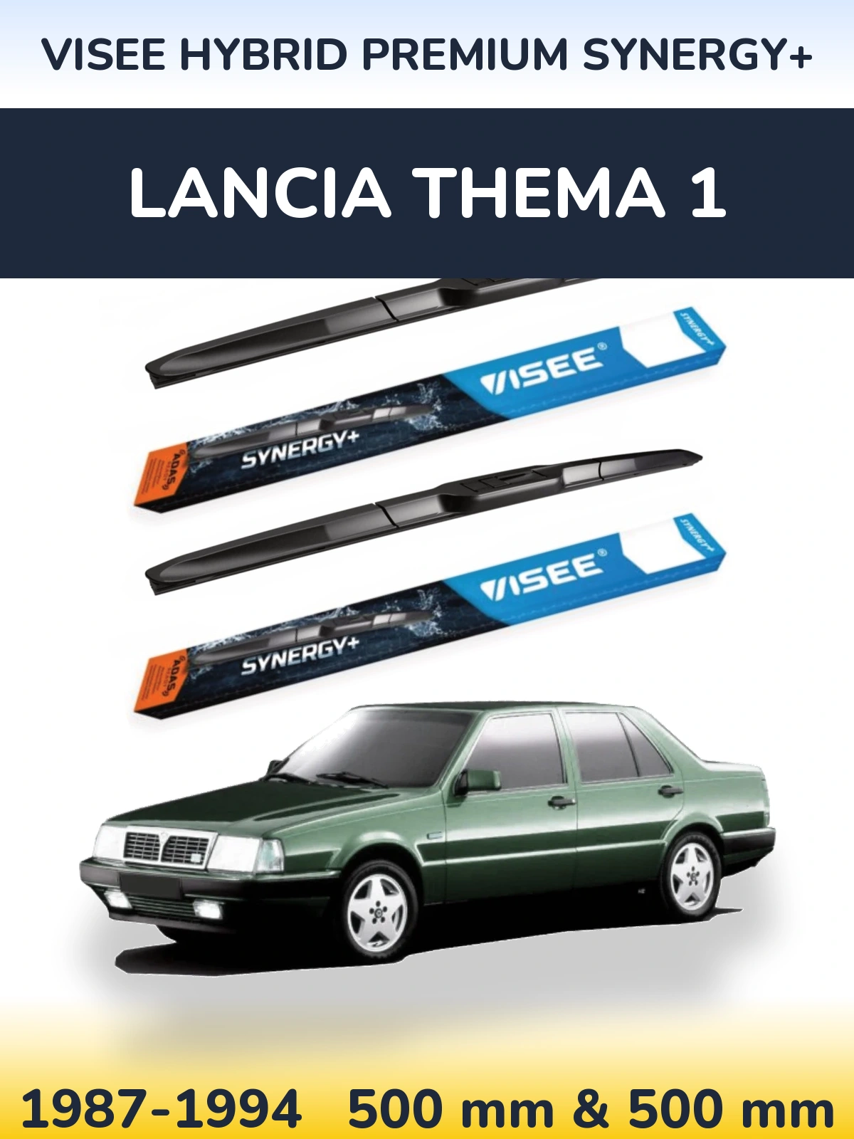 Комплект передних дворников VISEE HYBRID PREMIUM SYNERGY+ 500 & 500 мм для Lancia Thema 1 1987-1994