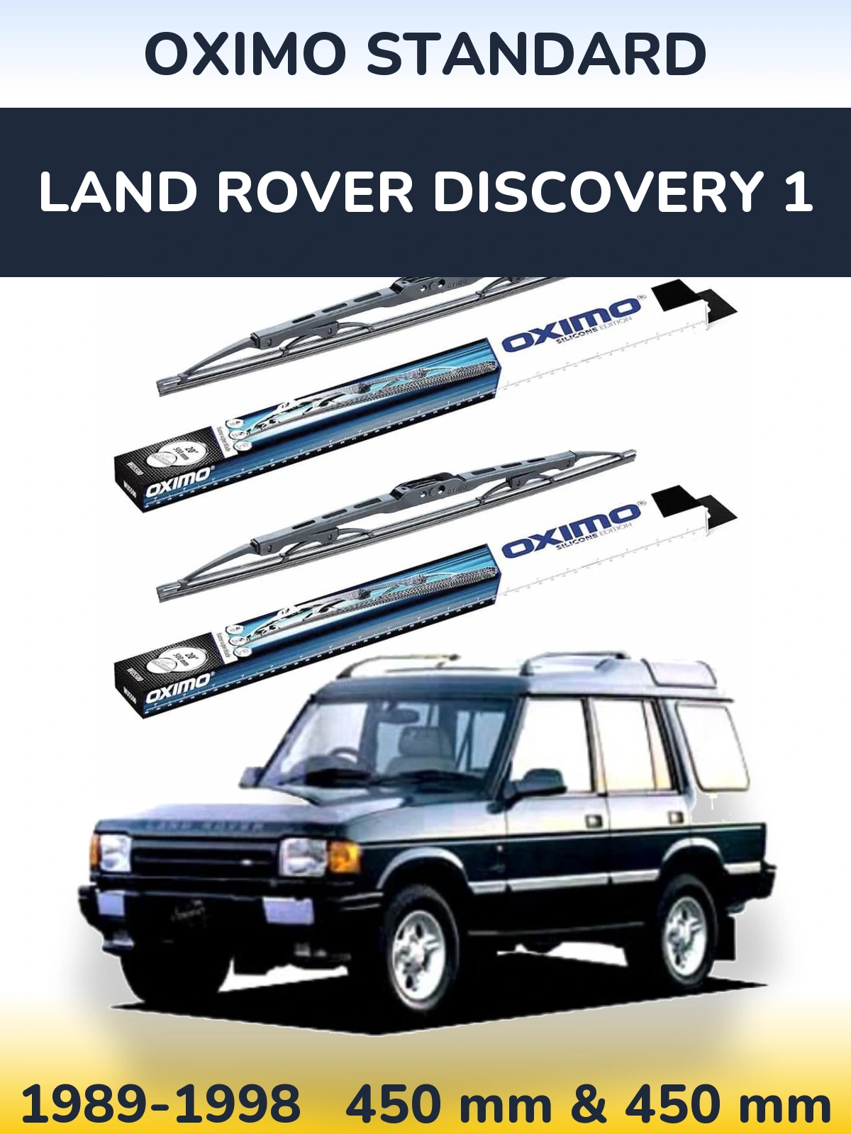 Комплект передних дворников Oximo Standard 450 & 450 мм для Land Rover Discovery 1 1989-1998