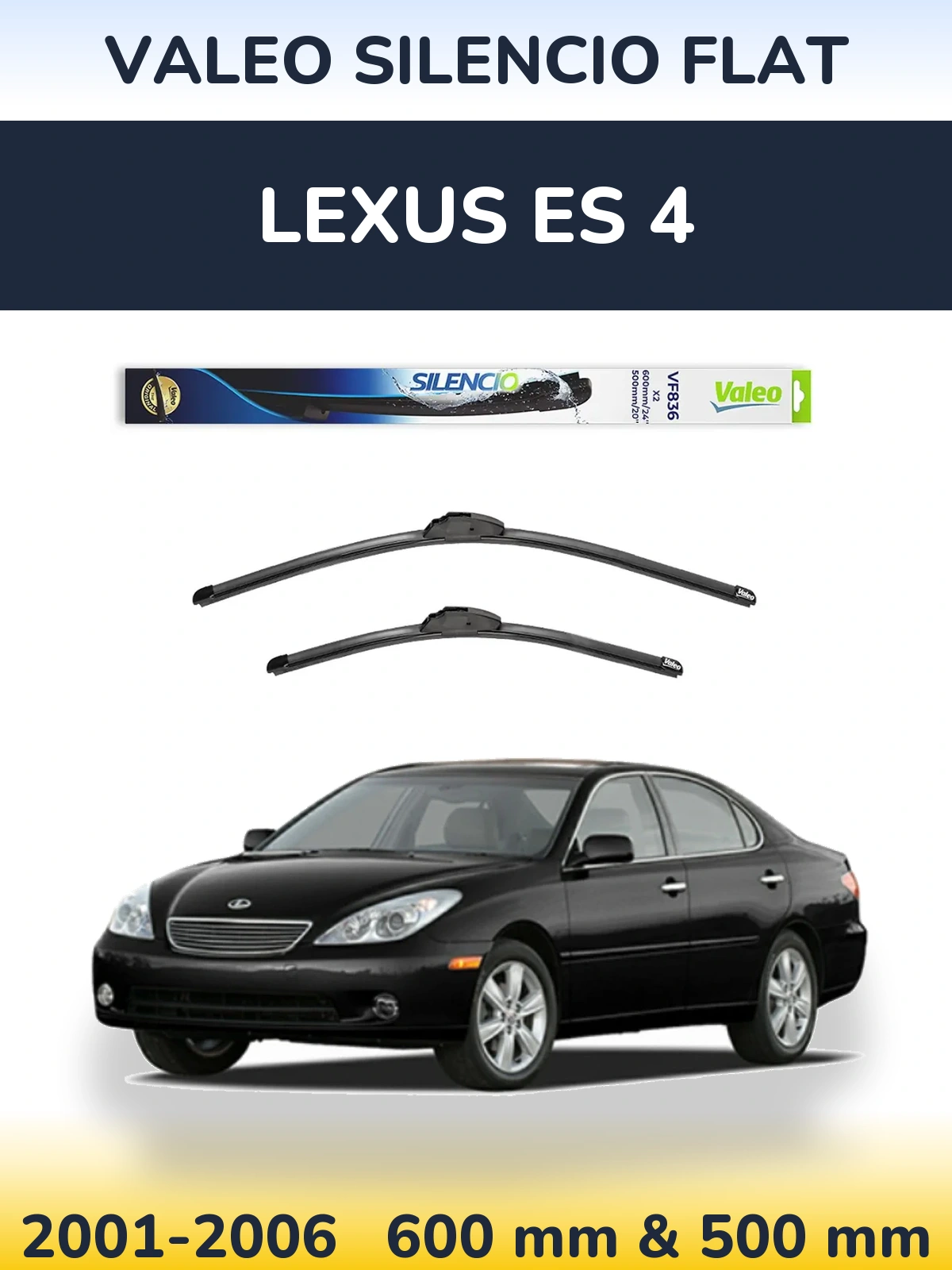 Комплект передних дворников Valeo Silencio Flat 600 & 500 мм для Lexus ES 4 2001-2006
