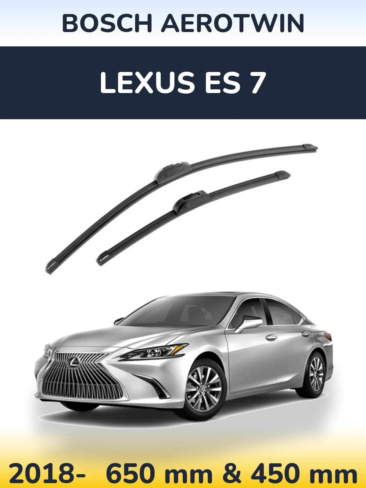 Комплект передніх щіток BOSCH AeroTwin 650 & 450 мм для Lexus ES 7 2018-2026
