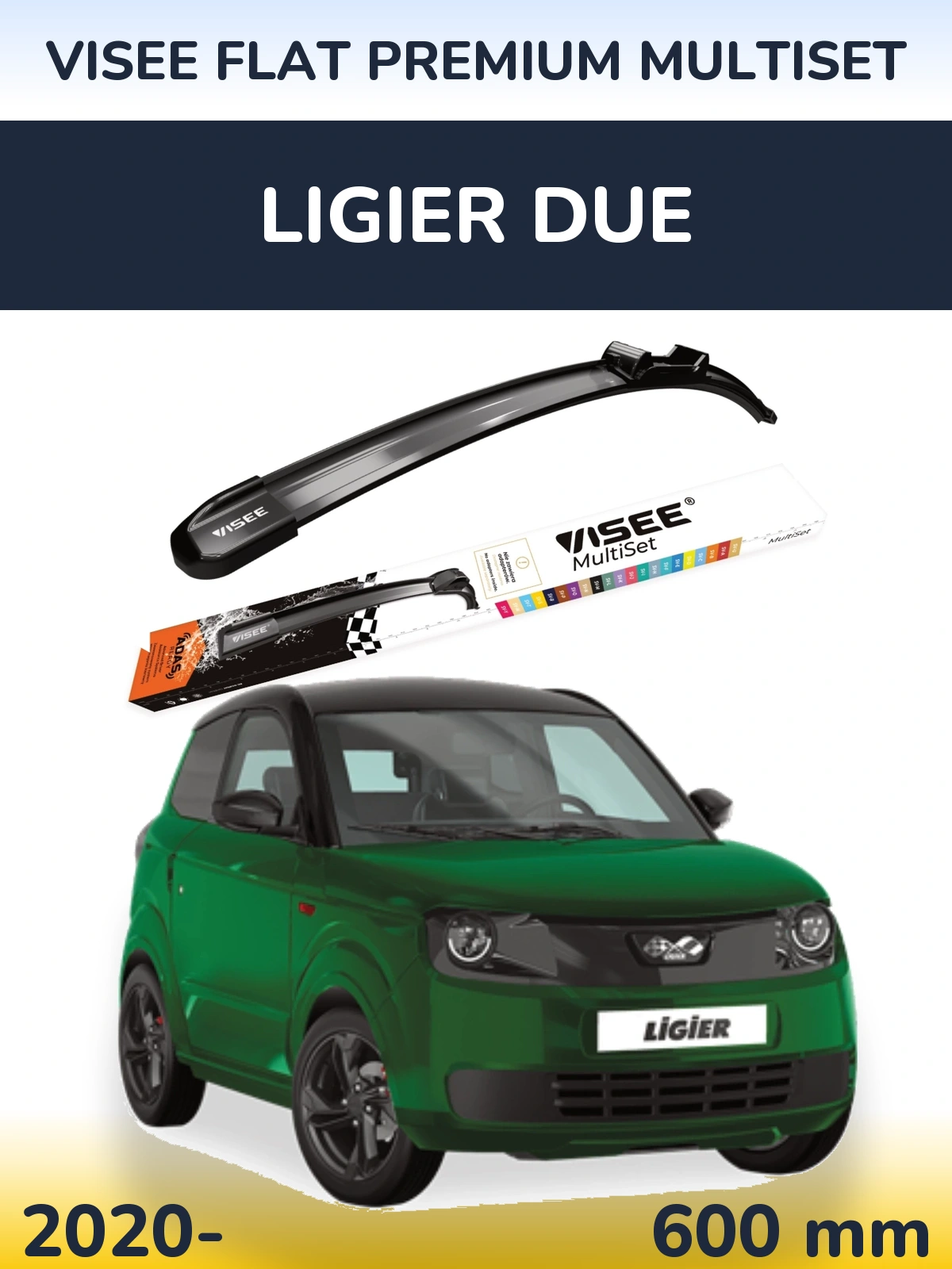 Передня щітка VISEE FLAT PREMIUM MultiSet 600 мм для Ligier Due 2020-2026