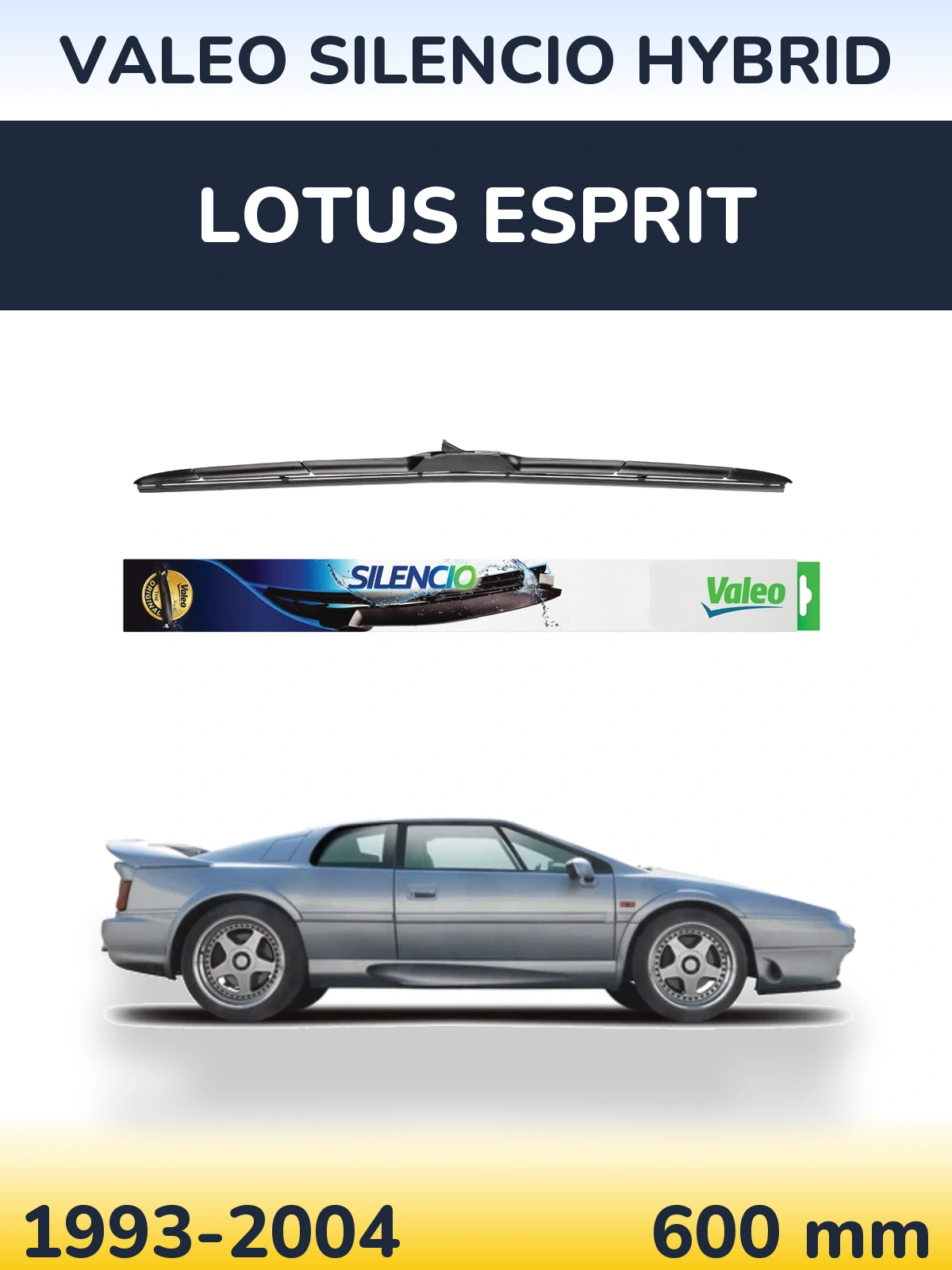 Передня щітка Valeo Silencio Hybrid 600 мм для Lotus Esprit 1993-2004