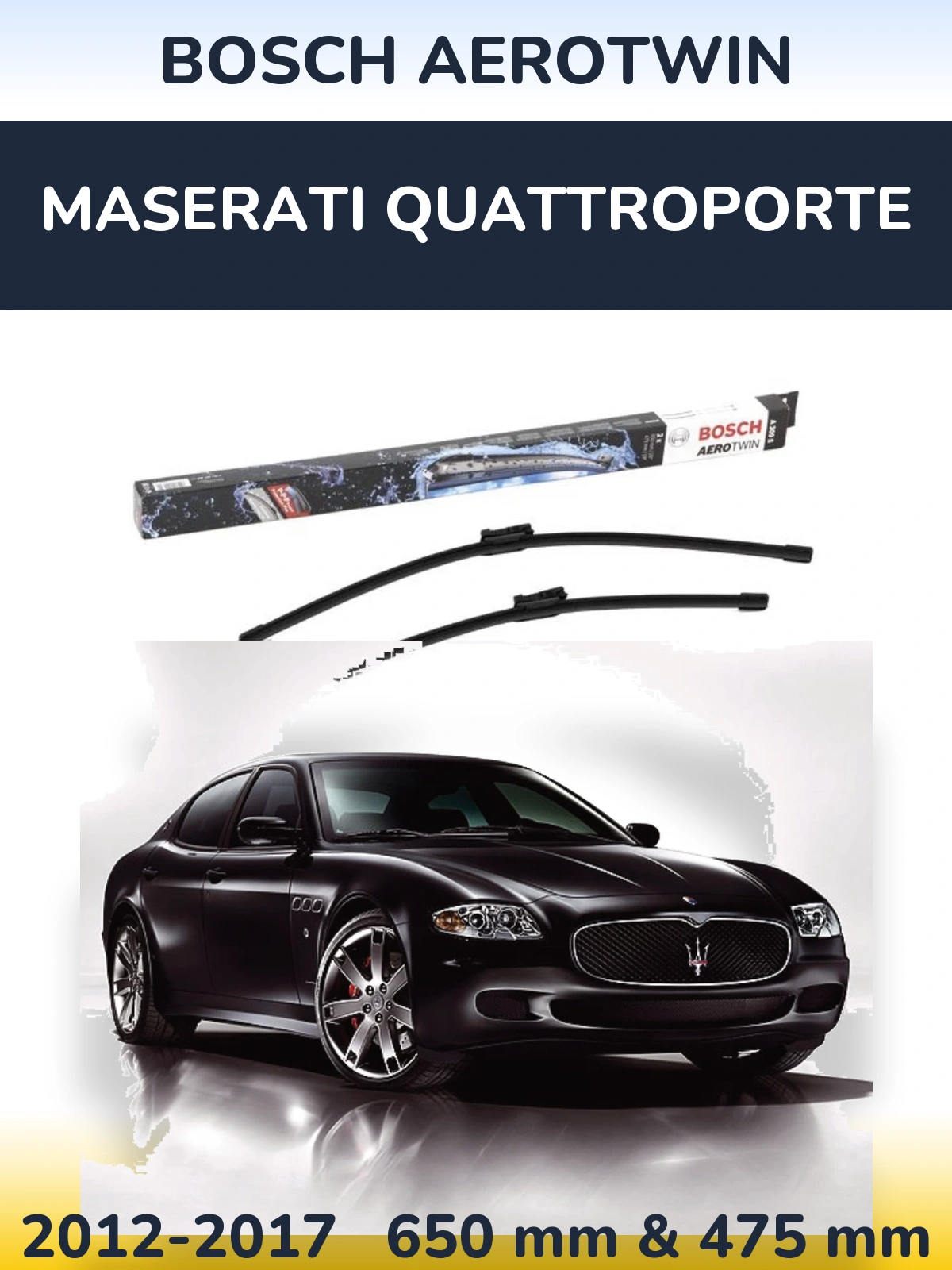Комплект передних дворников BOSCH AeroTwin 650 & 475 мм для Maserati Quattroporte 2012-2017