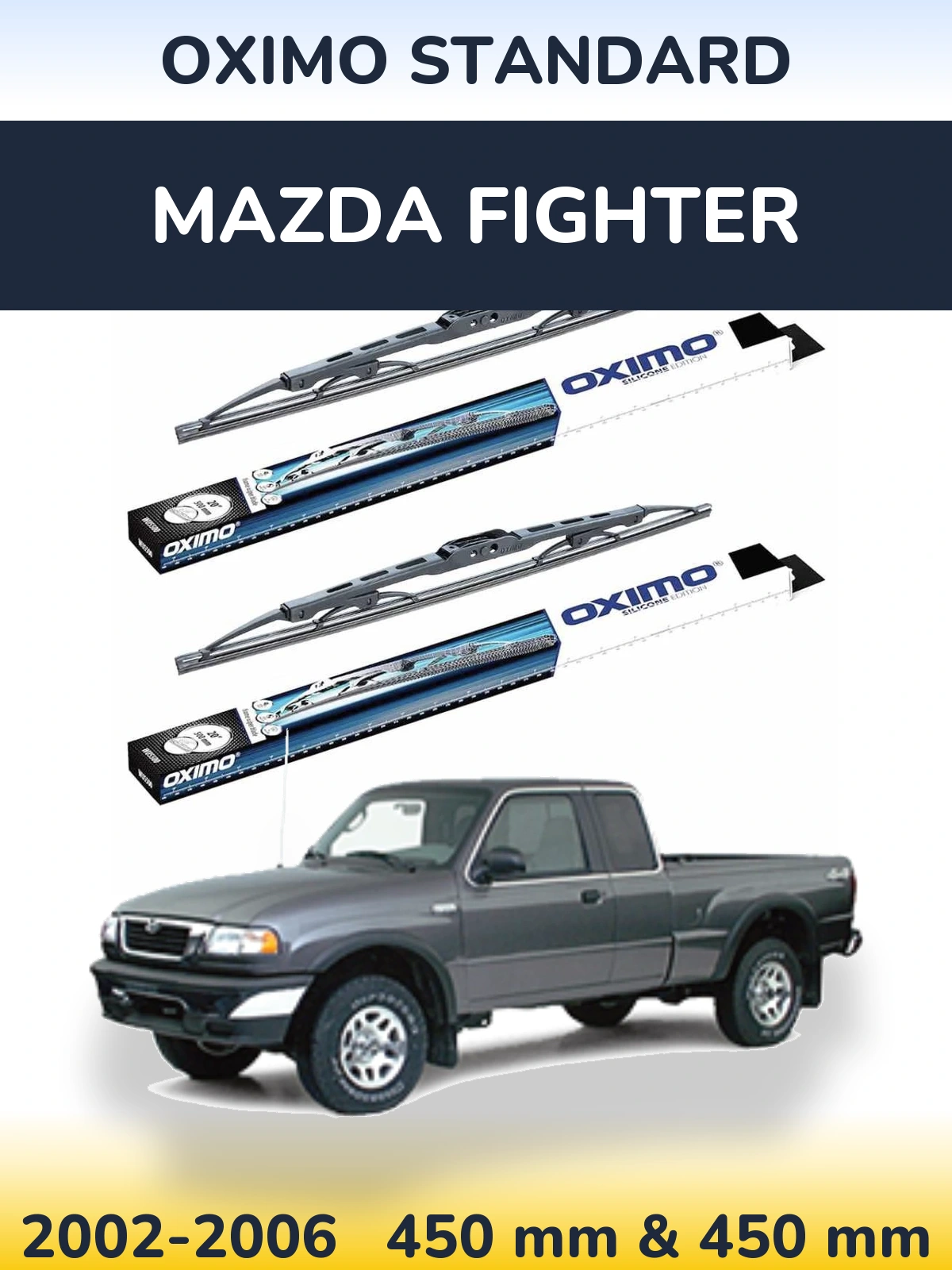 Комплект передних дворников Oximo Standard 450 & 450 мм для Mazda Fighter 2002-2006