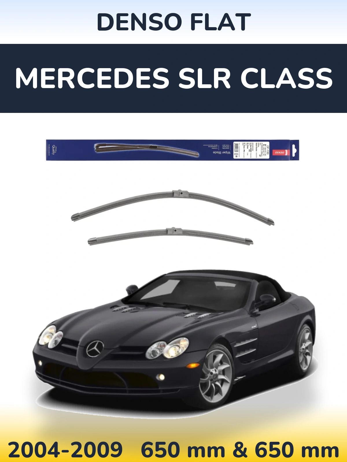 Комплект передніх щіток Denso Flat 650 & 650 мм для Mercedes SLR Class 2004-2009