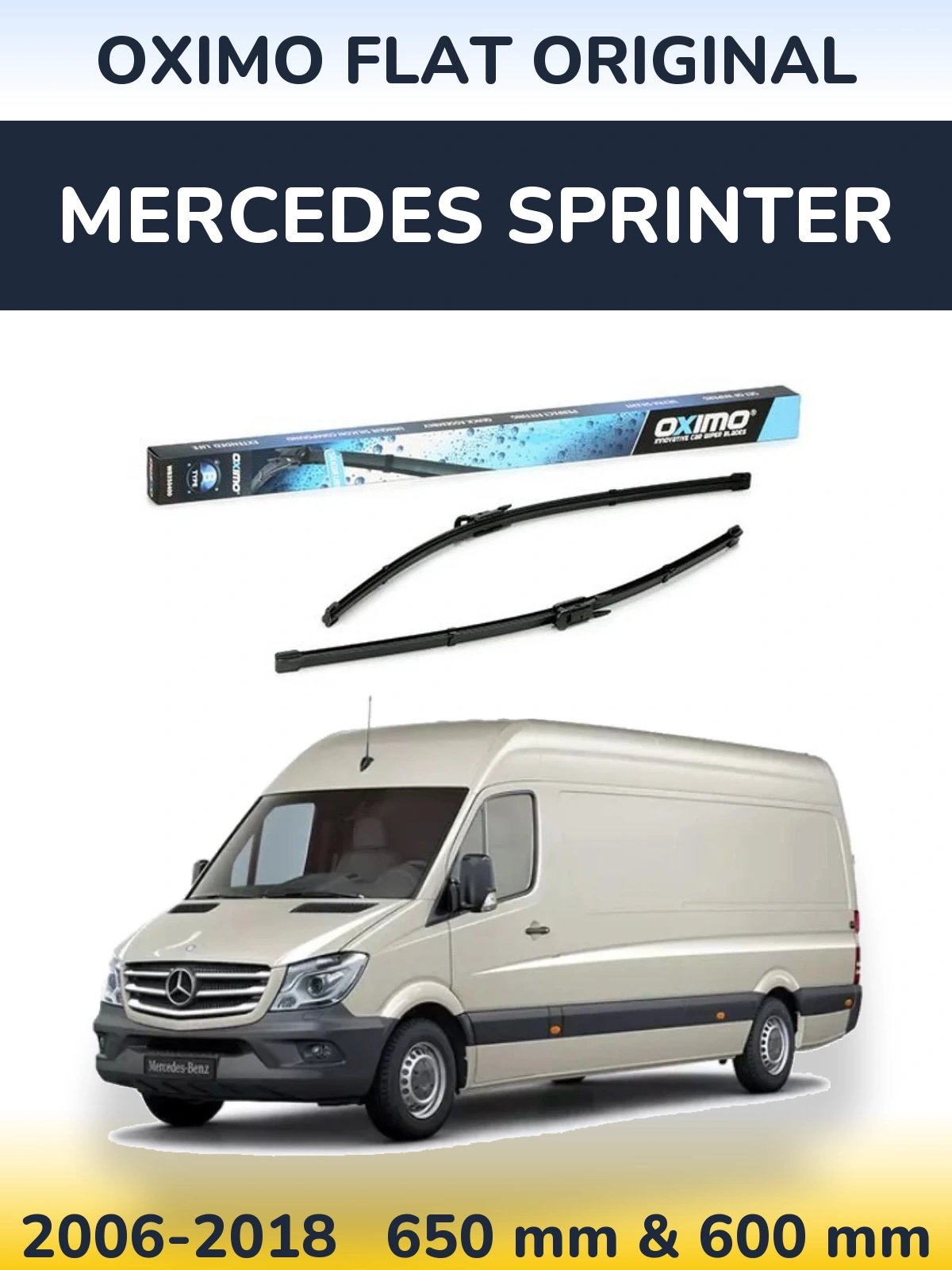 Комплект передних дворников Oximo Flat Original 650 & 600 мм для Mercedes Sprinter 2006-2018
