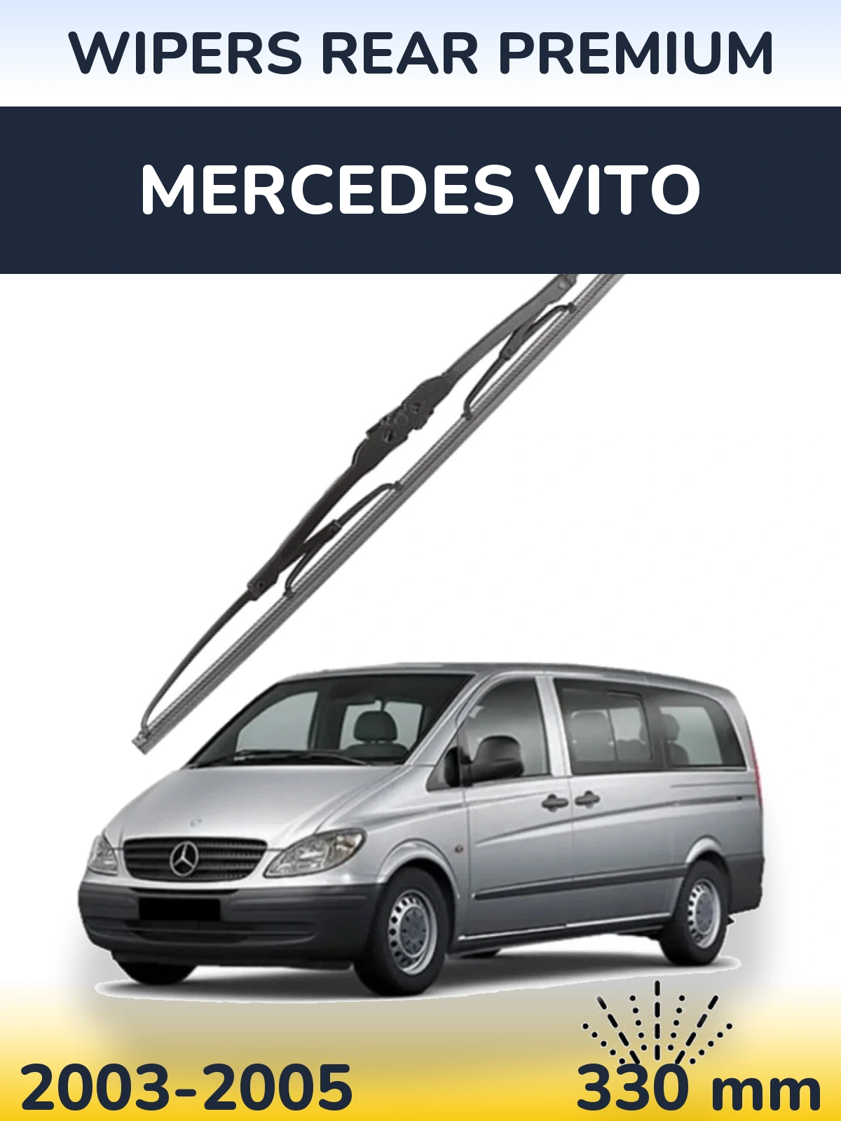 Rear wiper blade WIPERS REAR PREMIUM 330 mm for Mercedes Vito 2003-2005