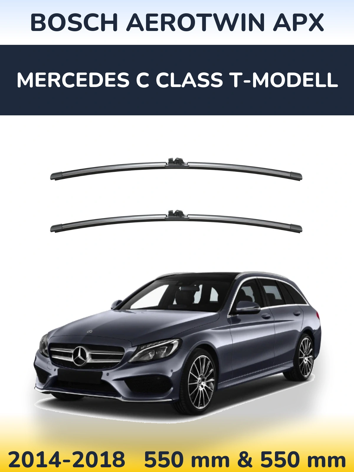 Комплект передніх щіток BOSCH AeroTwin APX 550 & 550 мм для Mercedes C Class T-Модельl 2014-2018