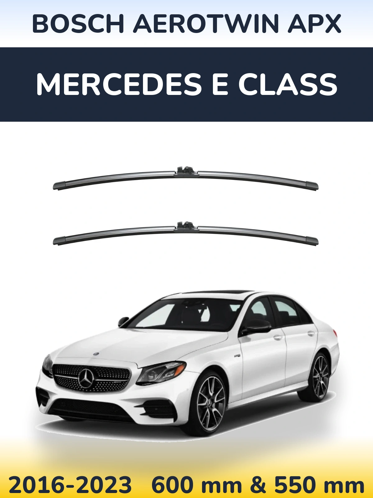Комплект передніх щіток BOSCH AeroTwin APX 600 & 550 мм для Mercedes E Class 2016-2023